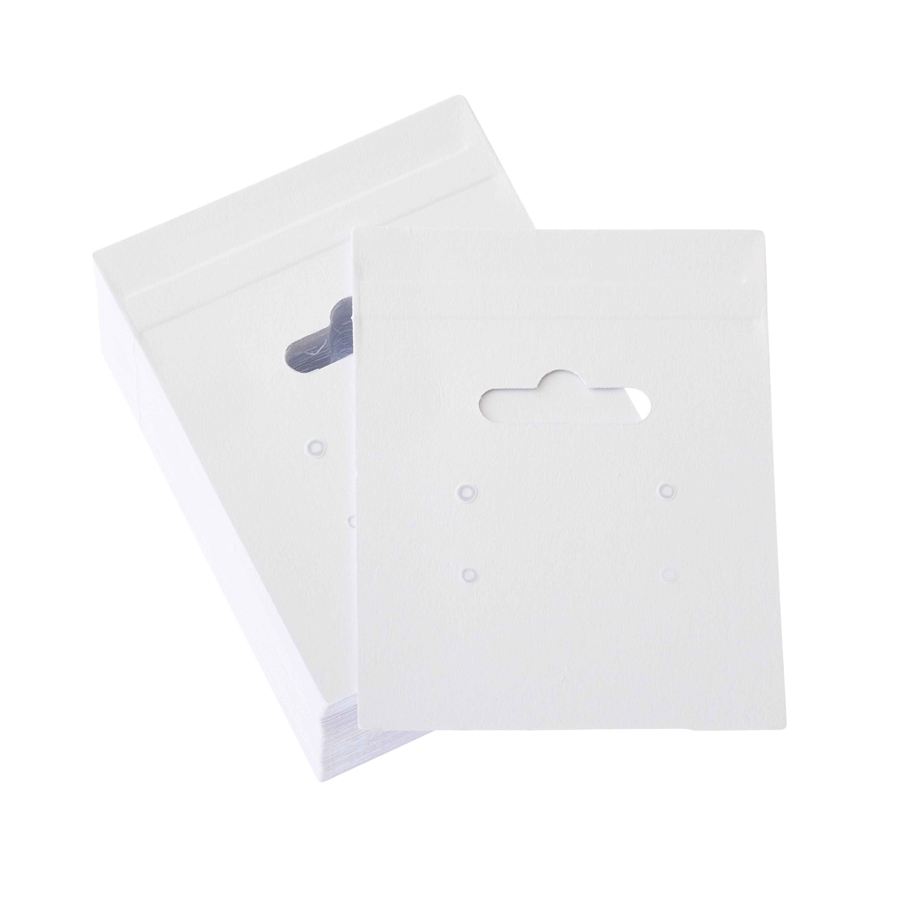12 Packs: 75 ct. (900 total) White Paper Earring Cards by Bead Landing™