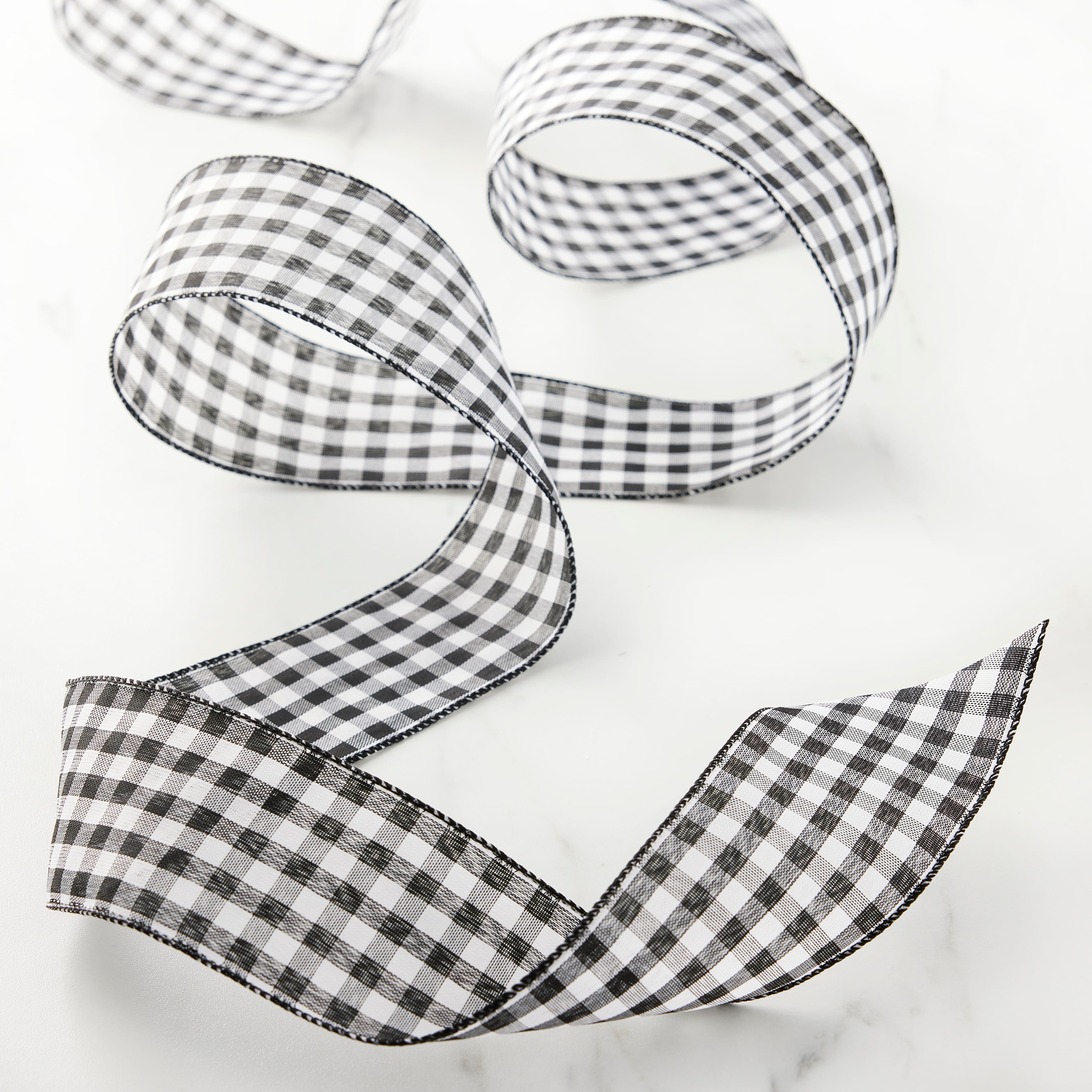 2.5" x 25ft. Wired Gingham Ribbon by Celebrate It