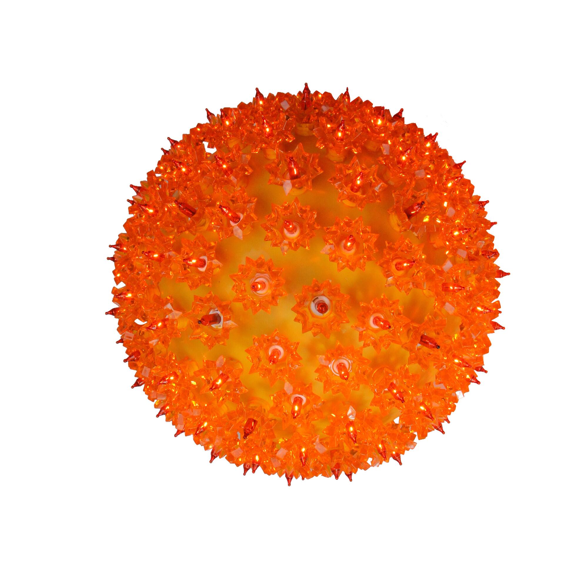 10&#x22; Orange Lighted Twinkling Starlight Sphere Christmas Decoration