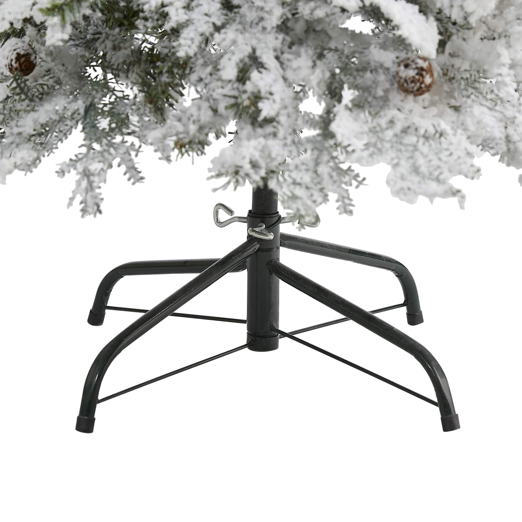 5ft. Pre-Lit Flocked Montana Down Swept Spruce Artificial Christmas Tree with Clear LED Lights