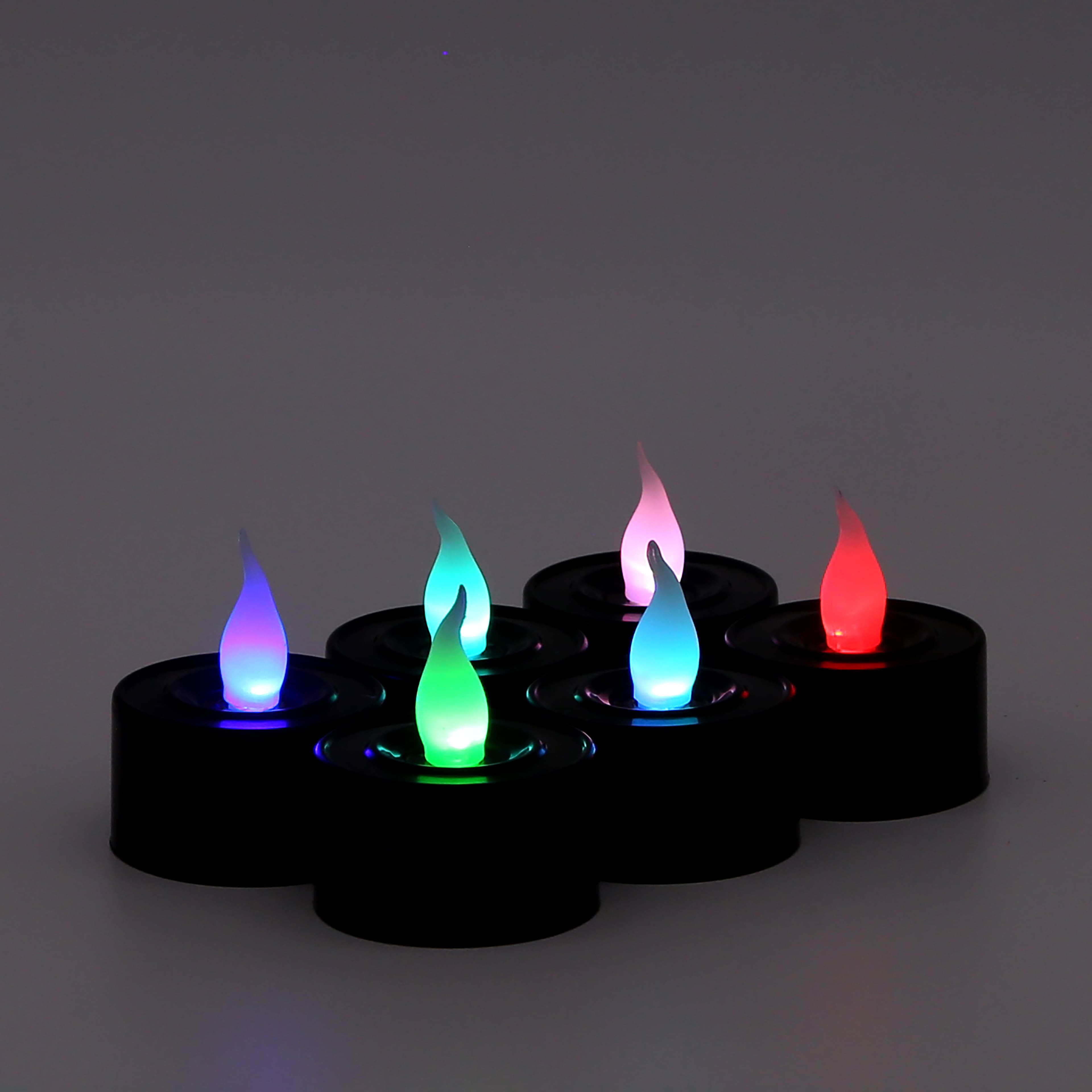 Black &#x26; Color Changing Halloween LED Tealight Candles, 6ct. by Ashland&#xAE;