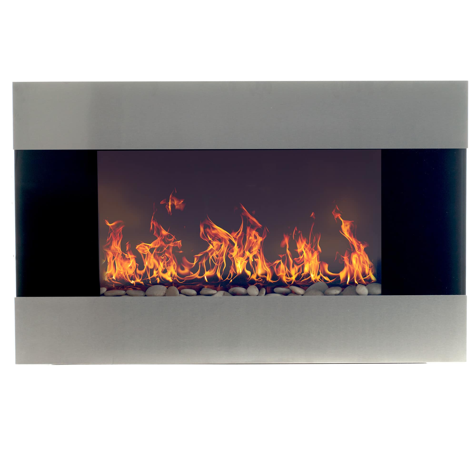 Hastings Home 36" Stainless Steel Electric Fireplace