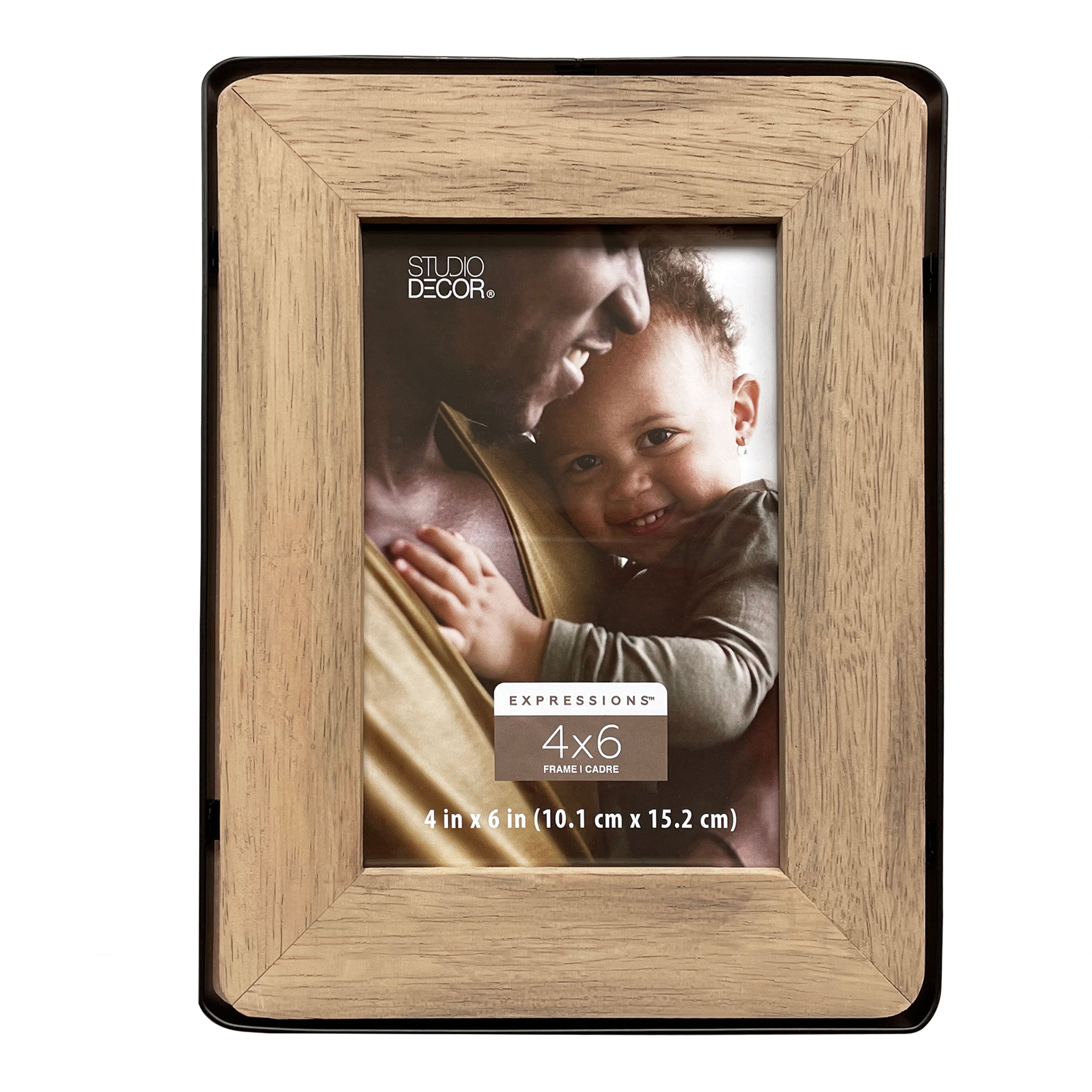 Expressions™ 4" x 6" Natural Wood & Black Frame by Studio Décor®