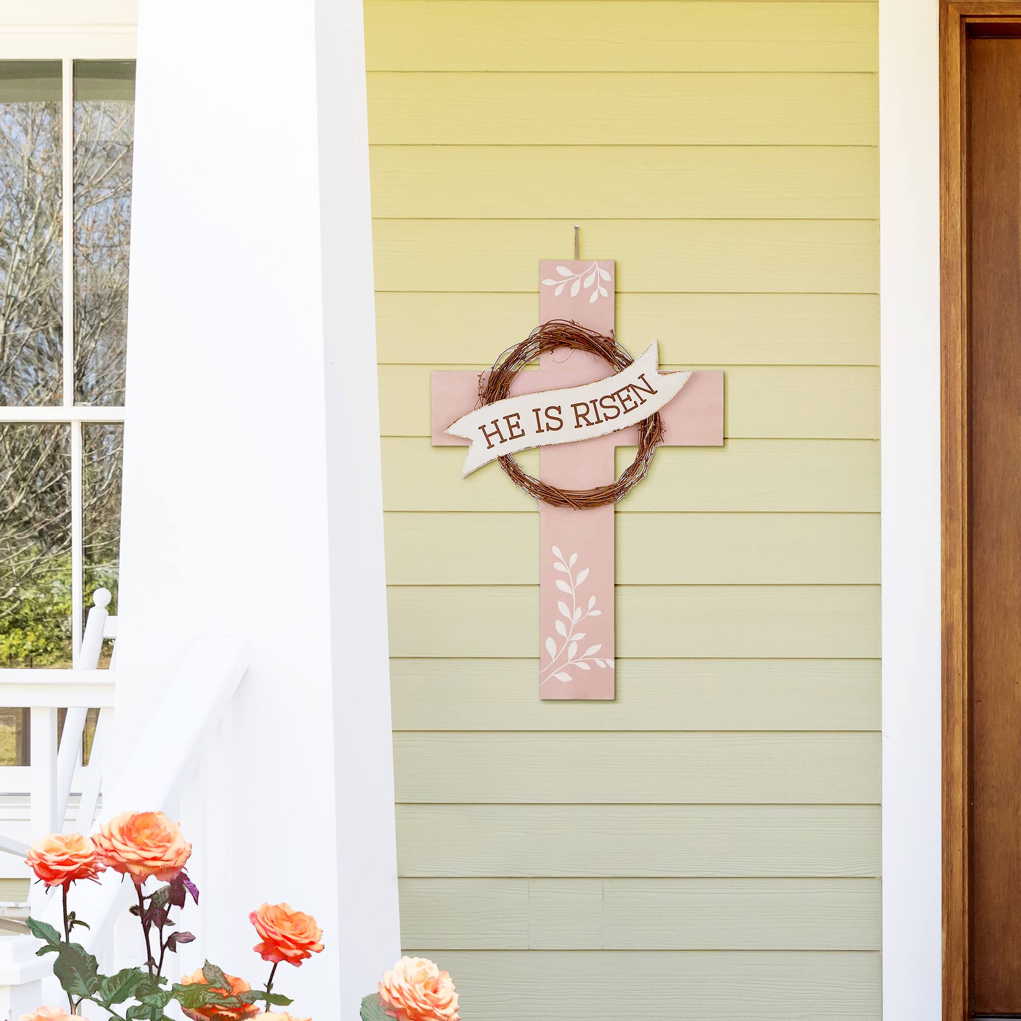 Glitzhome® 32" Easter He is Risen Yard Stake