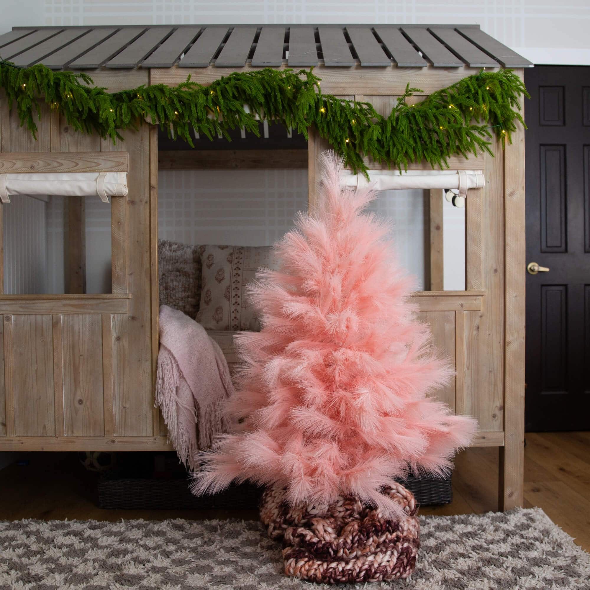4ft. Unlit Pink Pampas Grass Artificial Christmas Tree