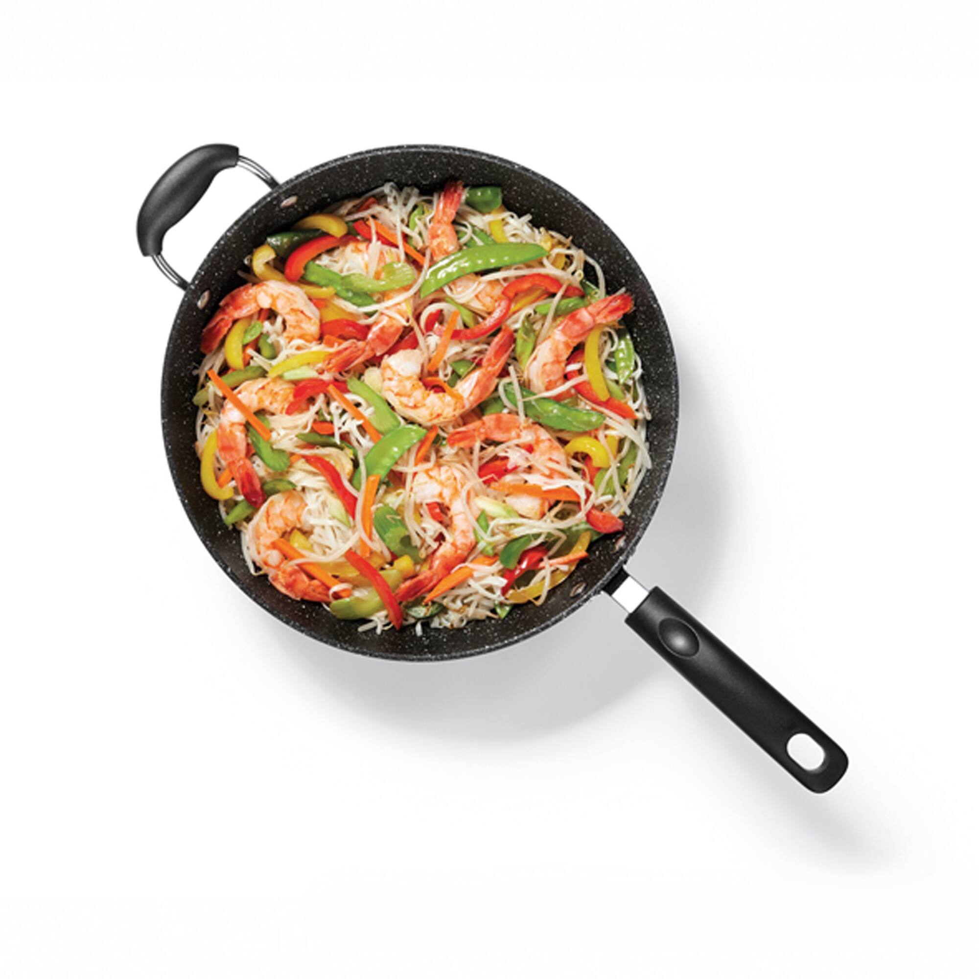 THE ROCK by Starfrit 12.5" Nonstick Wok With Helping Handle