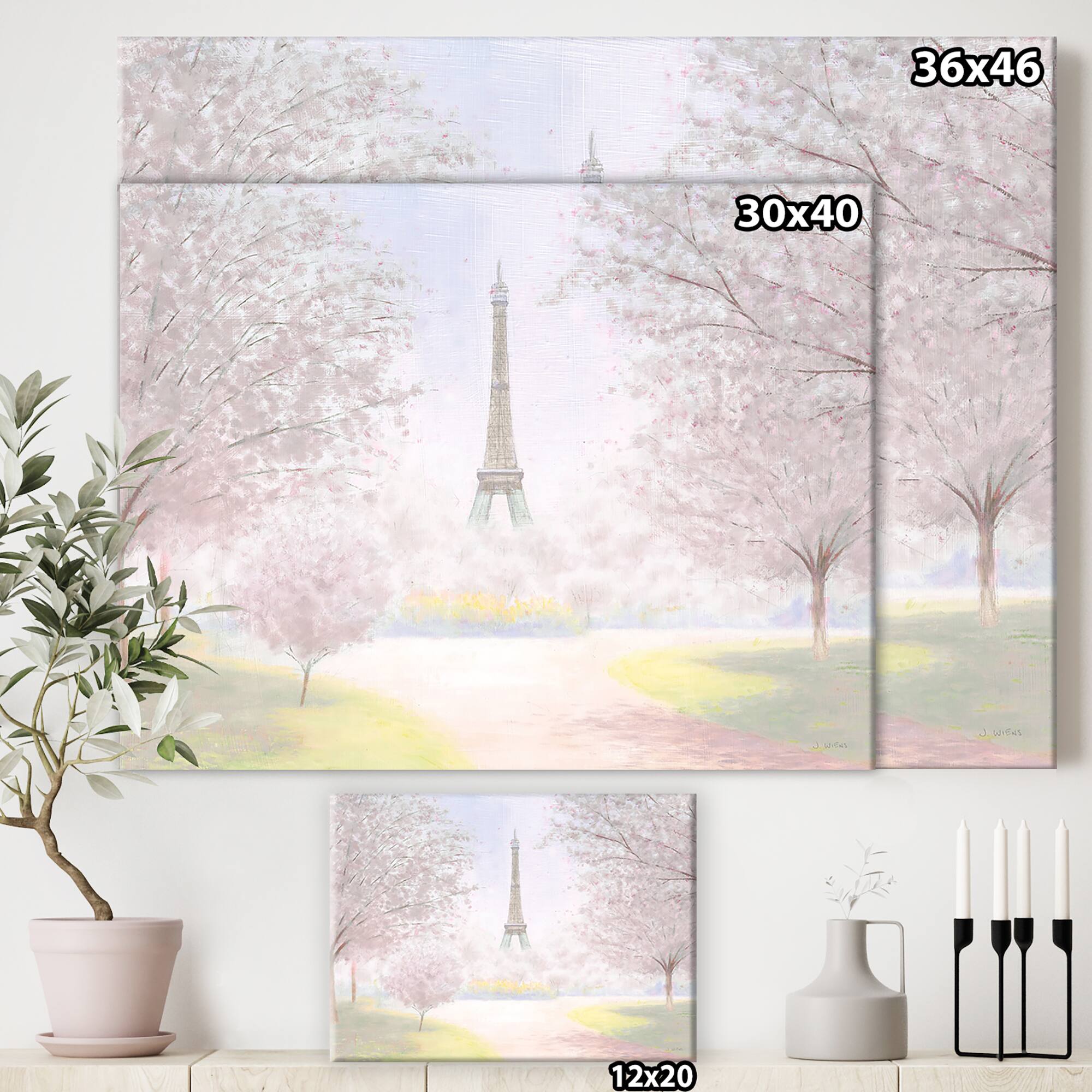 Designart - Pretty Paris - Landscape Canvas Art