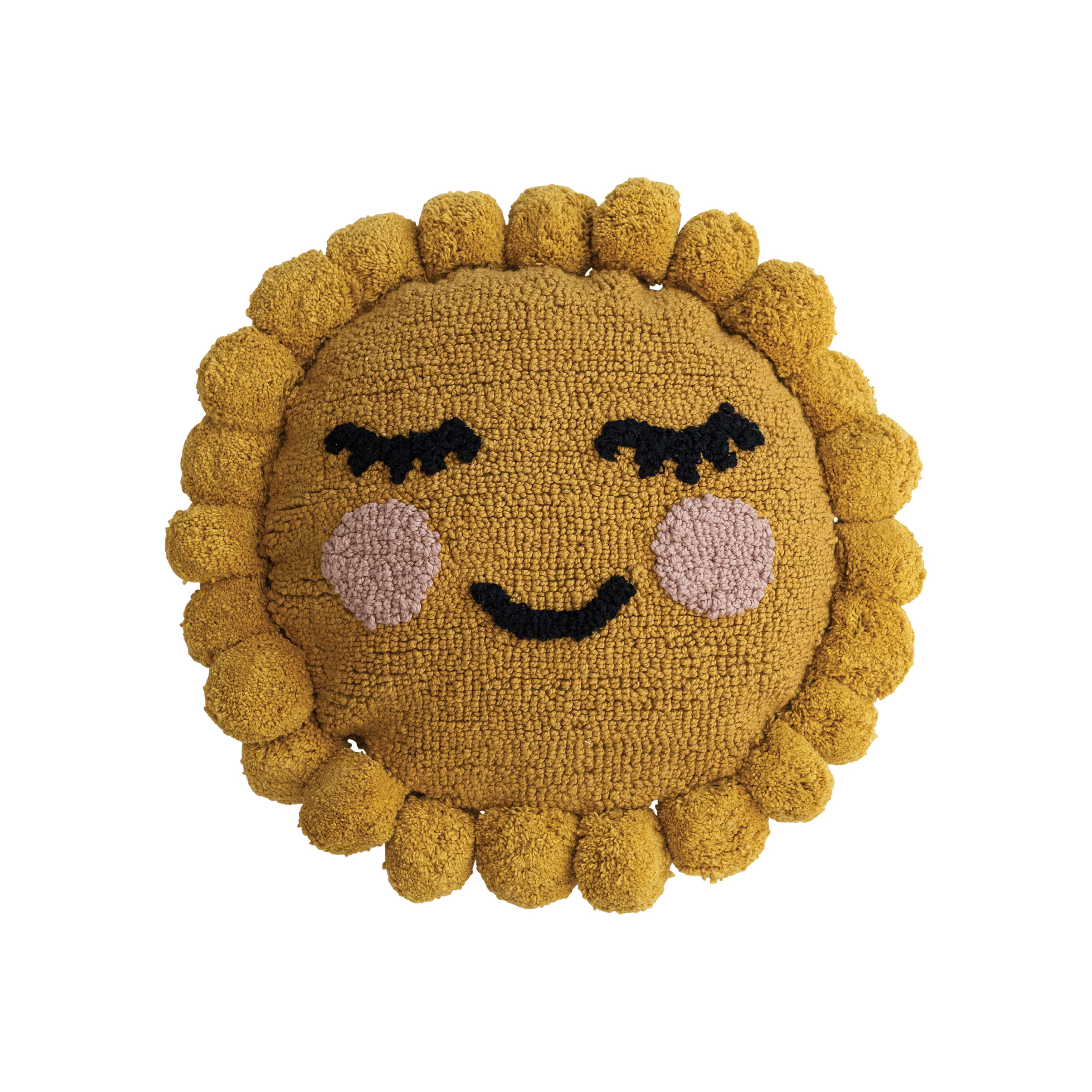 Hello Honey&#xAE; 12&#x22; Sun Shaped Cotton Punch Hook Pillow
