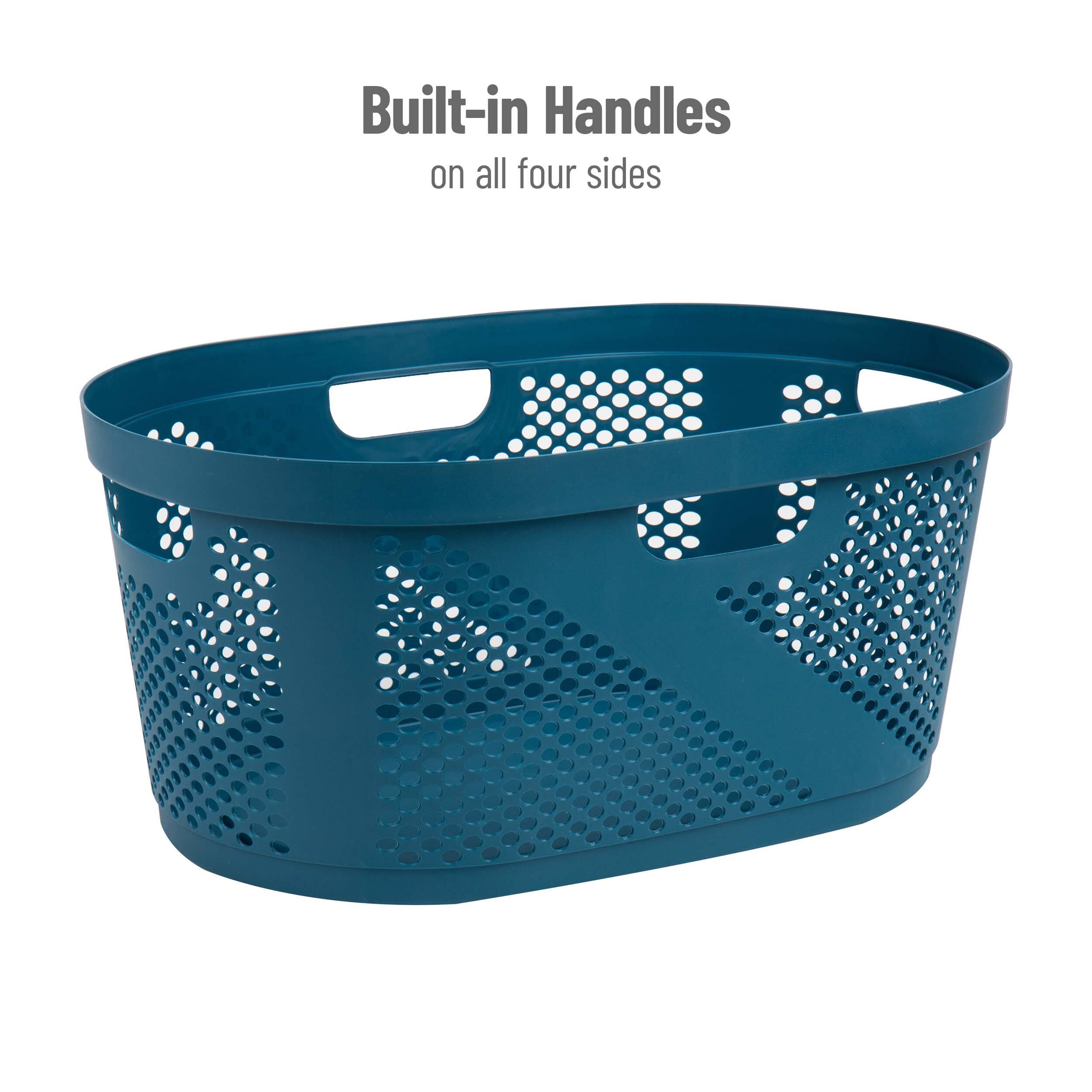 Mind Reader 40L Ventilated Laundry Basket with Cut Out Handles, 2ct.