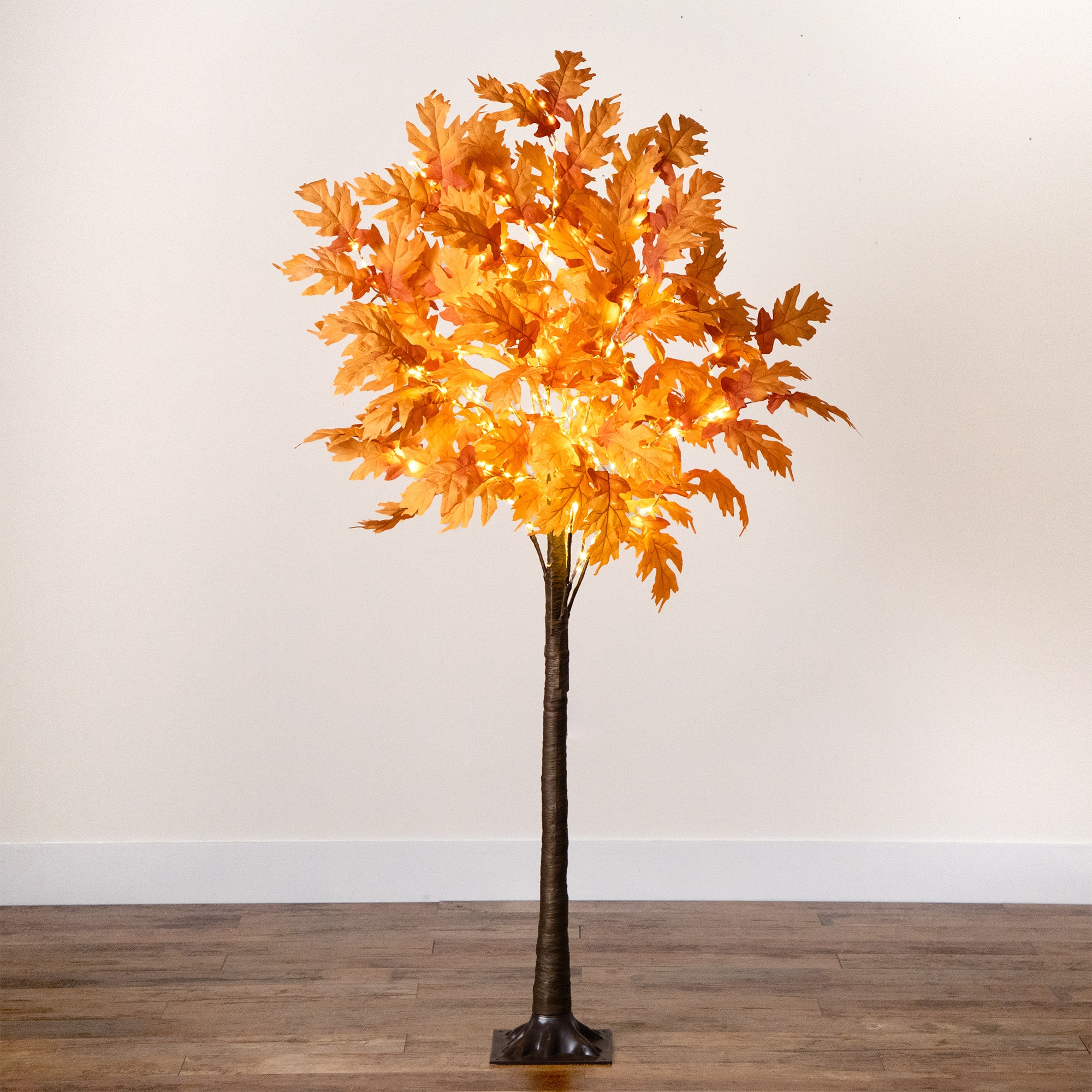 6ft. Pre-Lit Orange Autumn Maple Artificial Fall Tree