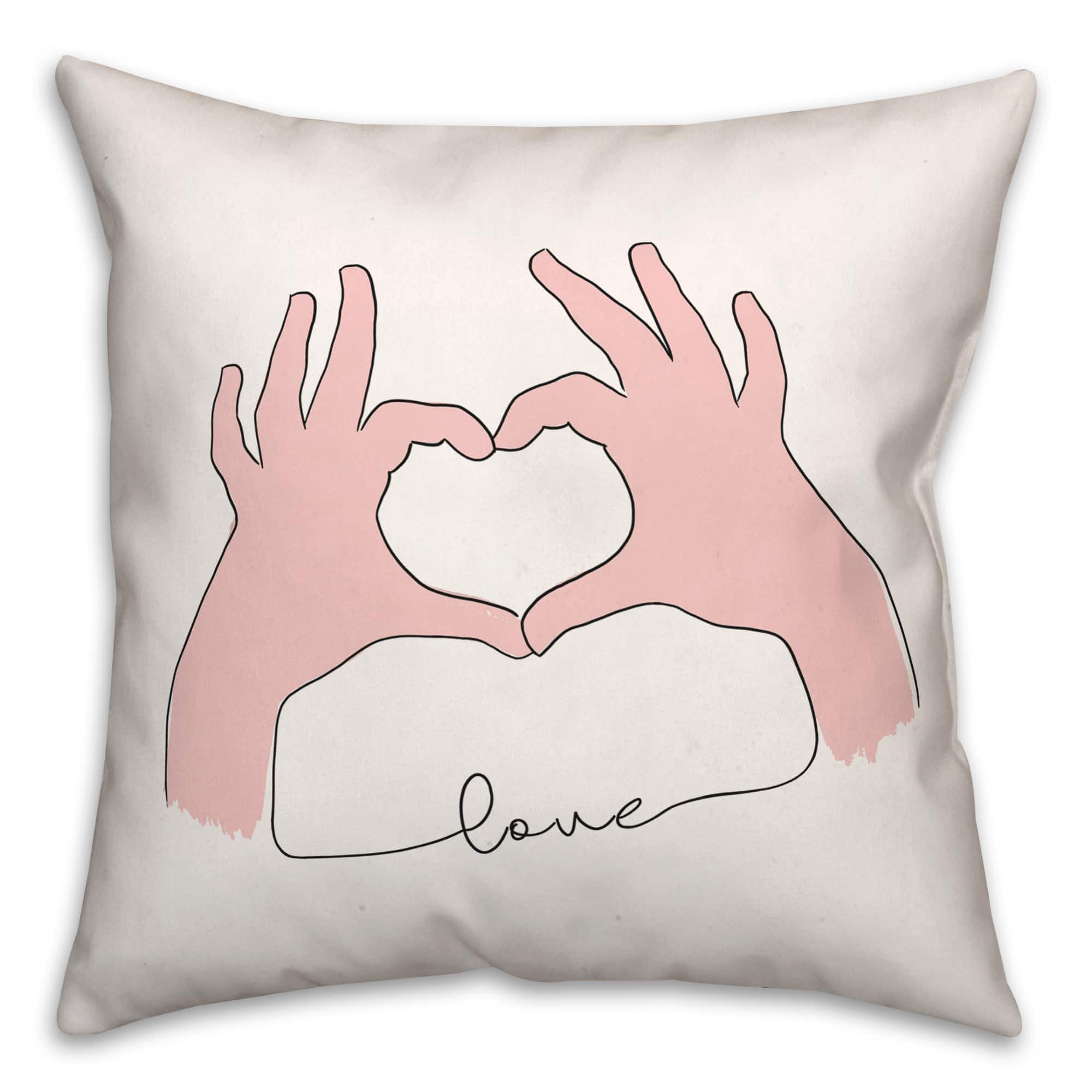 Love Heart Hands Throw Pillow