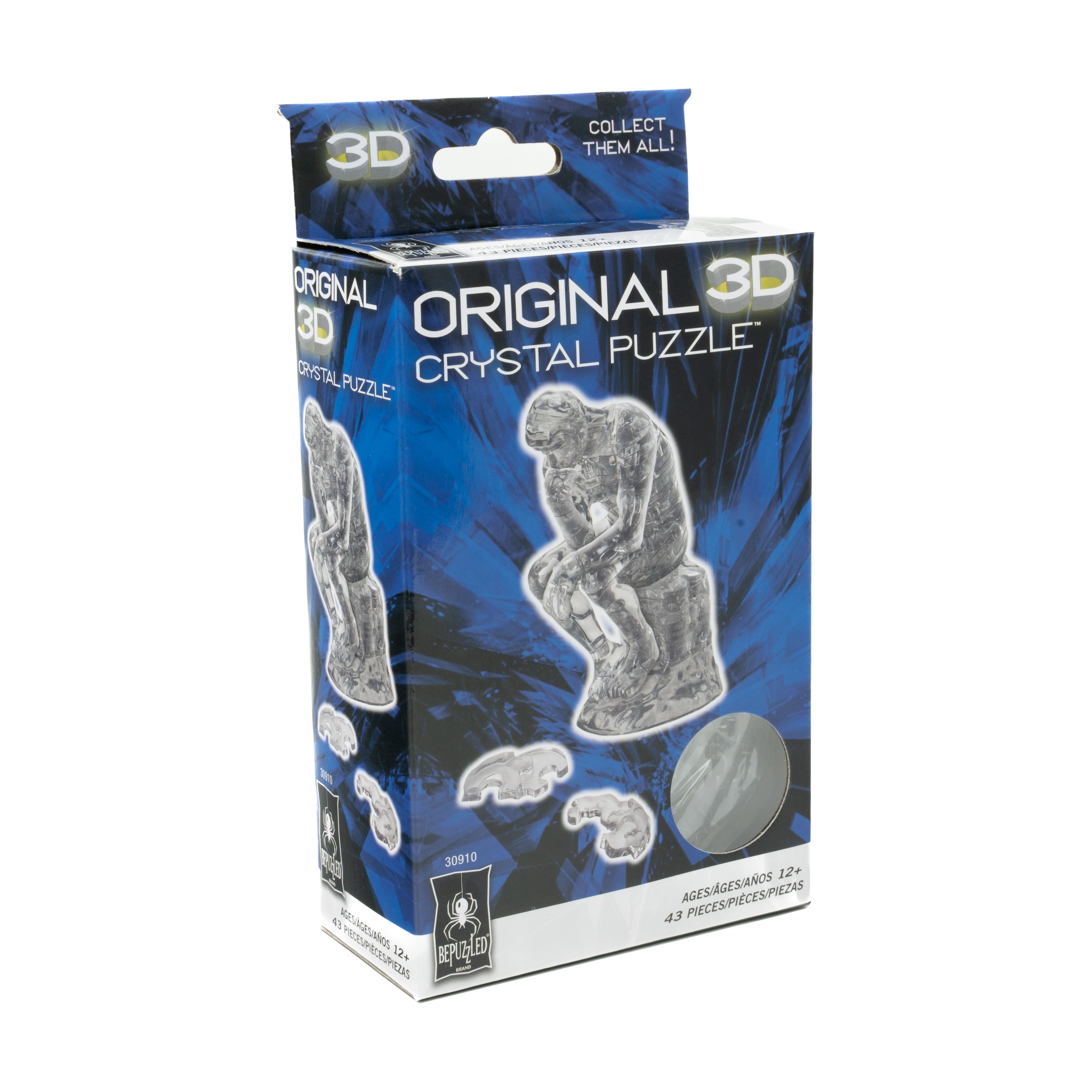 3D Crystal Puzzle - The Thinker (Clear): 43 Pcs