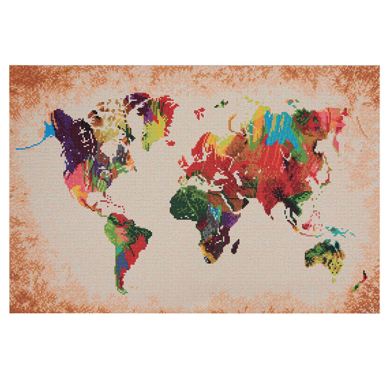 Rainbow World Map Diamond Art Kit by Make Market®