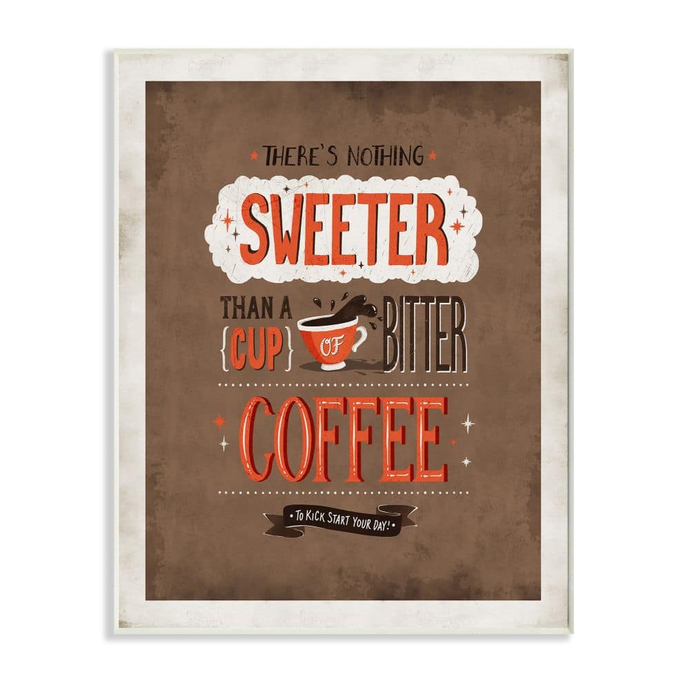 Stupell Industries Nothing Sweeter Coffee with Gray Frame Wall Accent