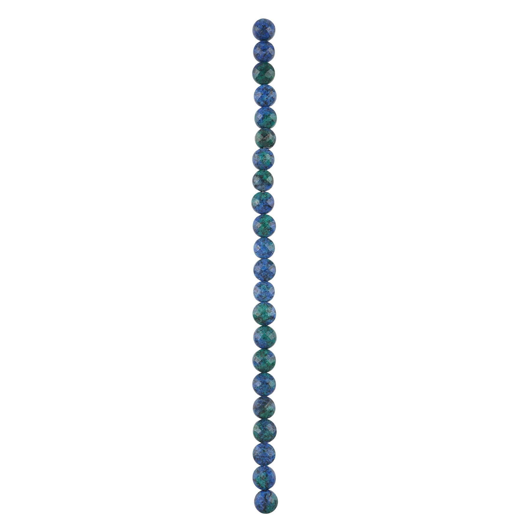 Blue Chrysocolla Faceted Coin Beads, 8mm by Bead Landing&#x2122;