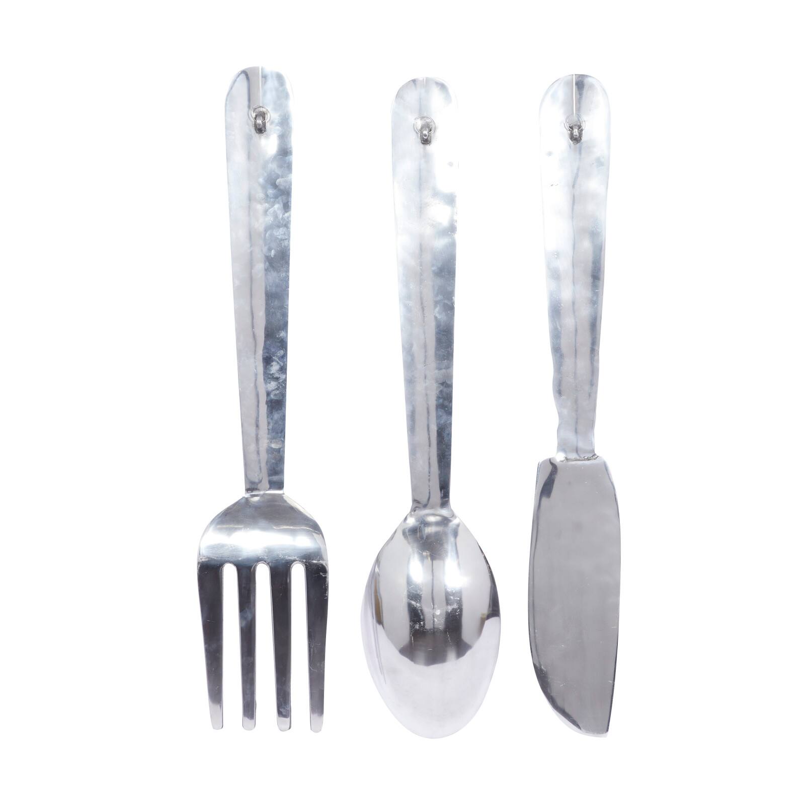 36" Silver Aluminum Traditional Wall Décor Set, 3ct.