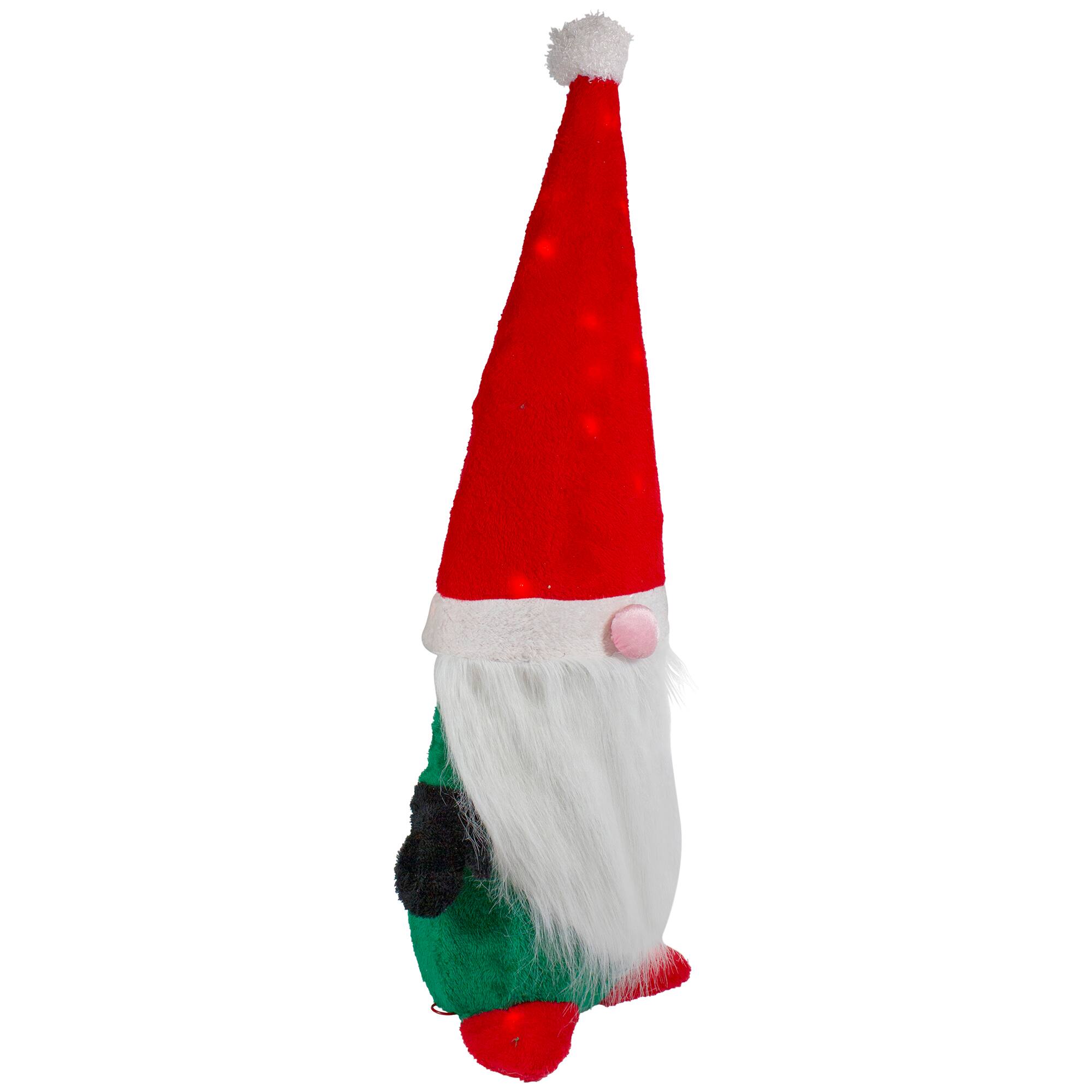 35" Lighted Red & Green Christmas Gnome Yard Decoration