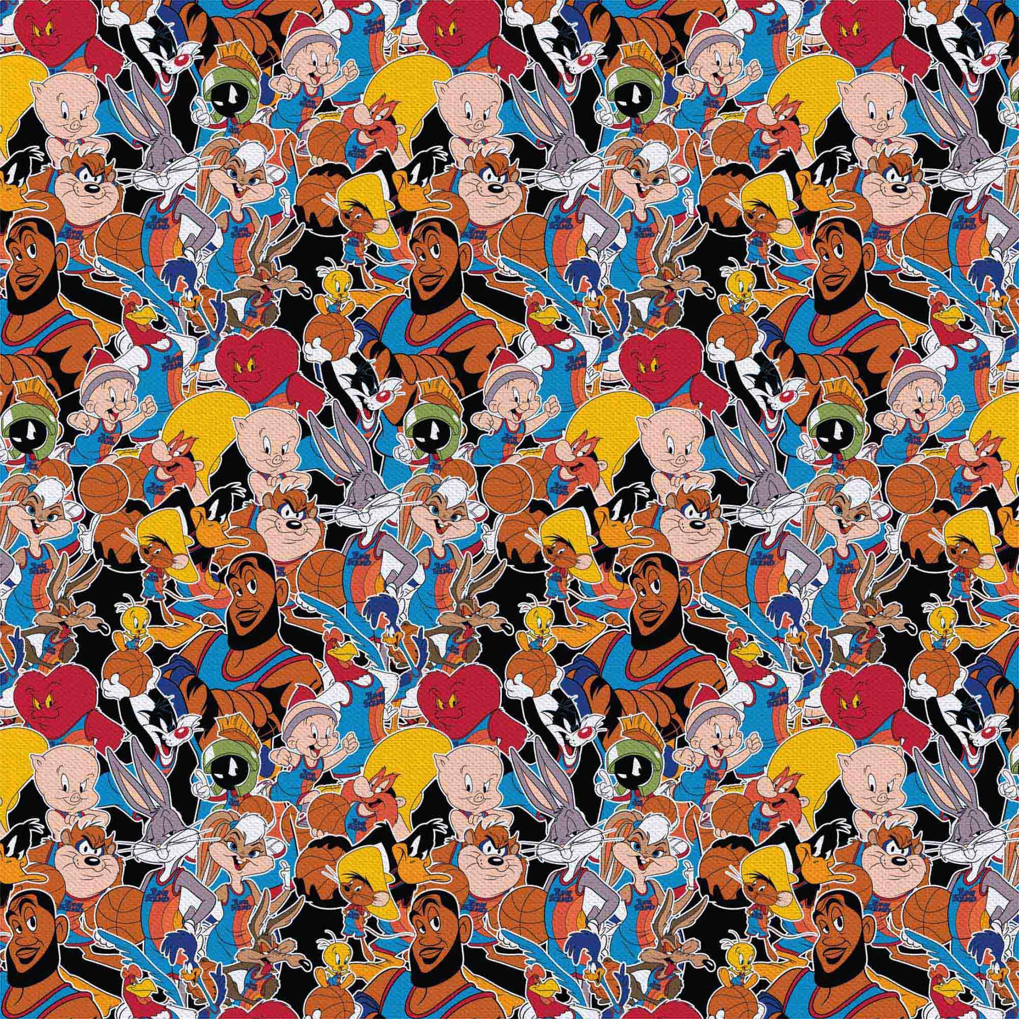 Space Jam Sticker Stack Precut Cotton Fabric