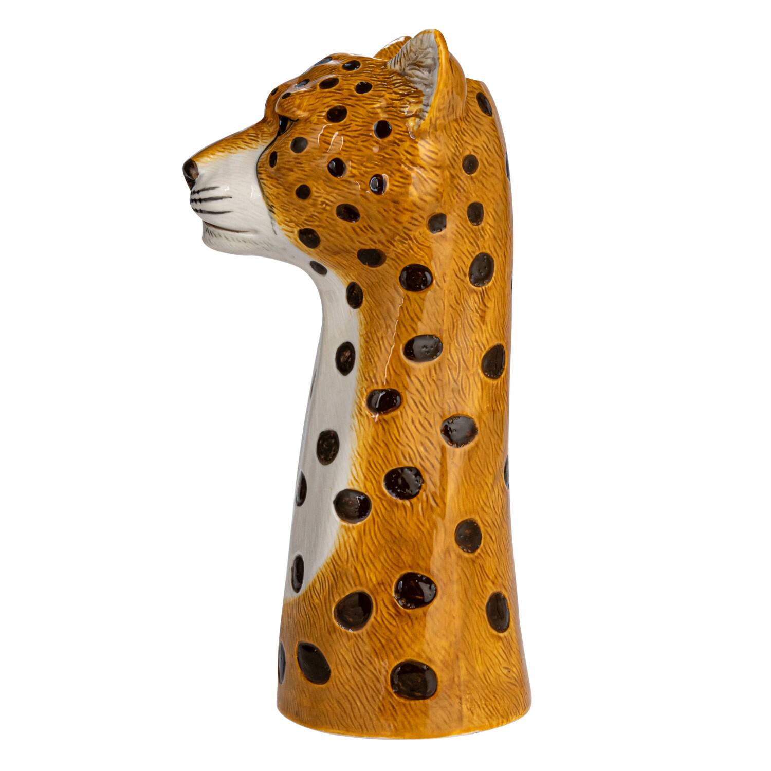 Hello Honey® 11" Multicolor Hand-Painted Decorative Stoneware Cheetah Vase
