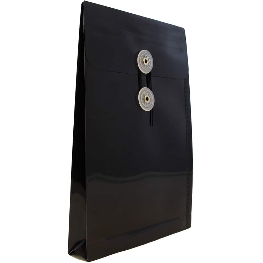 JAM Paper 6.25" x 9.25" Button & String Tie Closure Plastic Envelopes, 12ct.