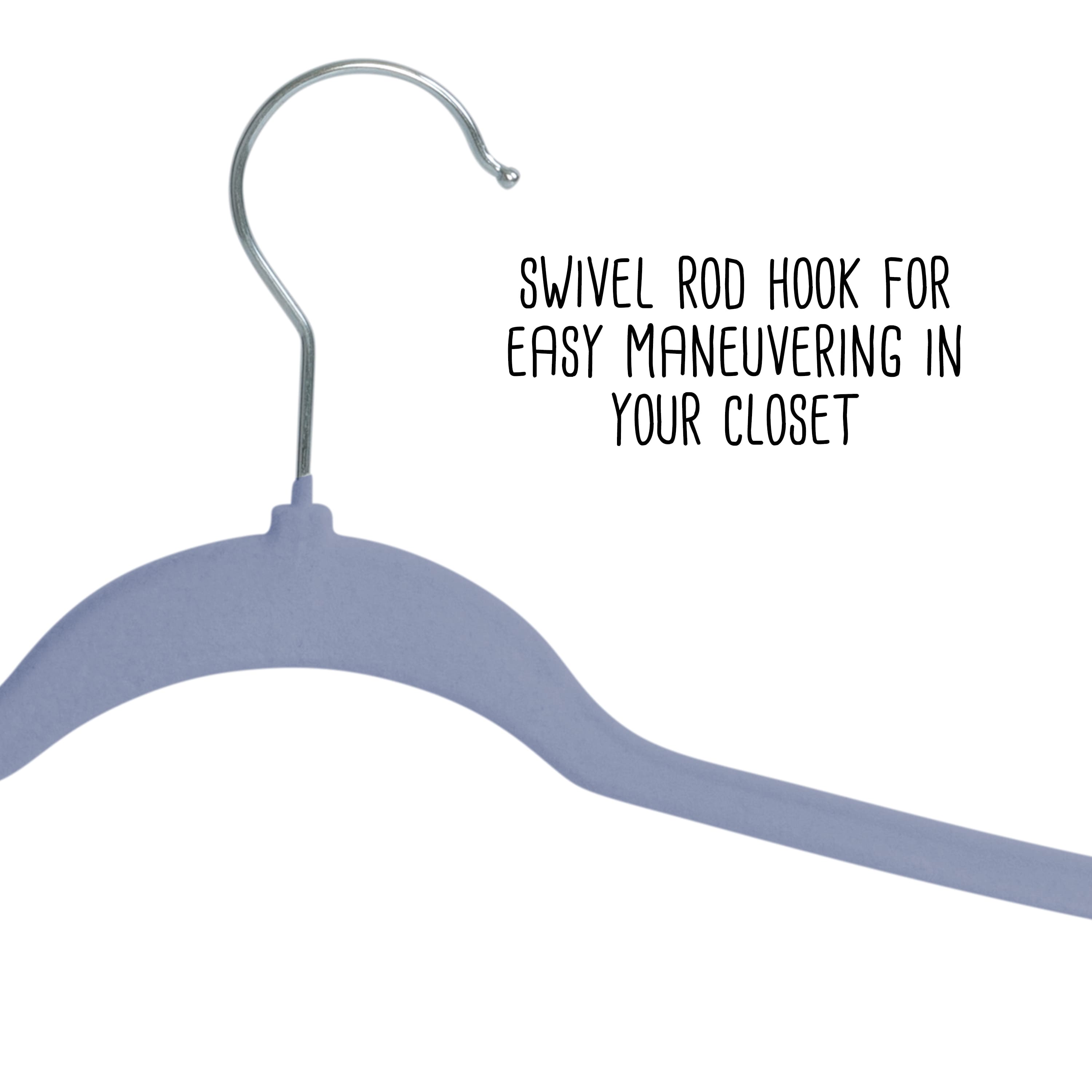 Honey Can Do Cobalt Slim-Profile Non-Slip Velvet Hangers, 25ct.
