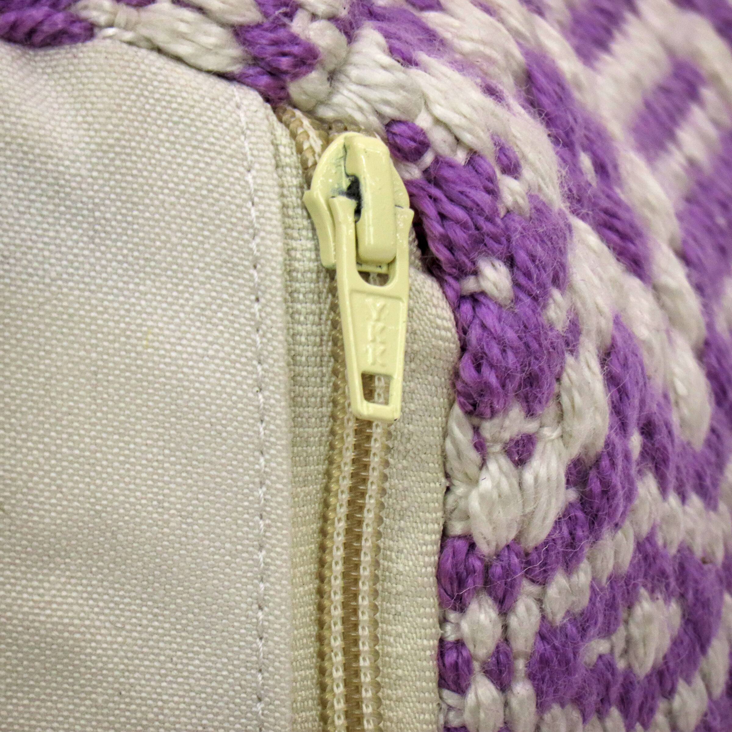 16" Hand Woven Patterned Pouf Ottoman