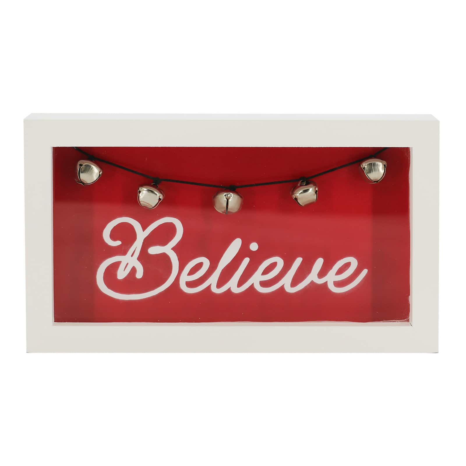 9&#x22; Red &#x26; White Believe Bells Tabletop D&#xE9;cor by Ashland&#xAE;