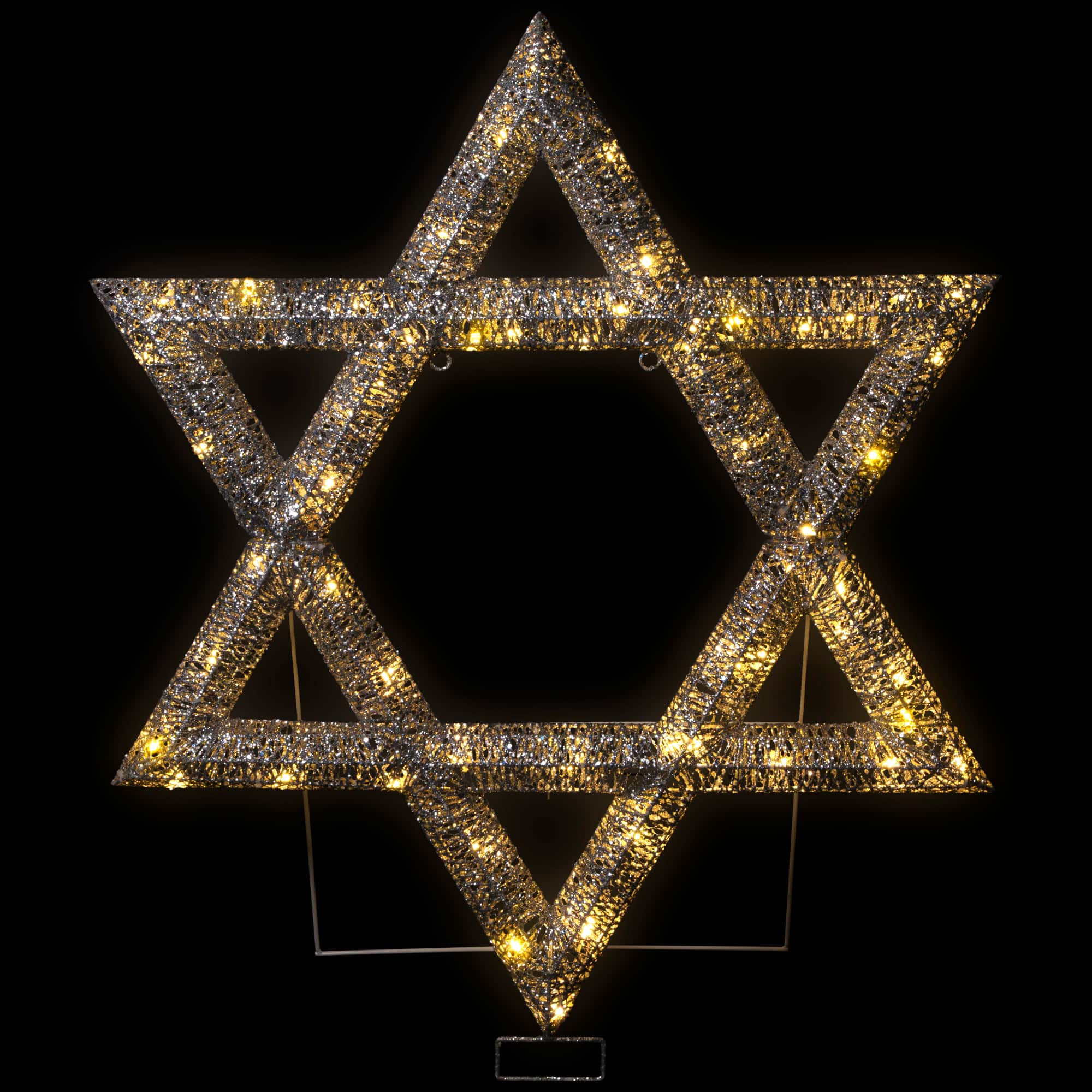 LED Lighted Sequined Star of David Hanukkah Outdoor Decoration - 36&#x22;