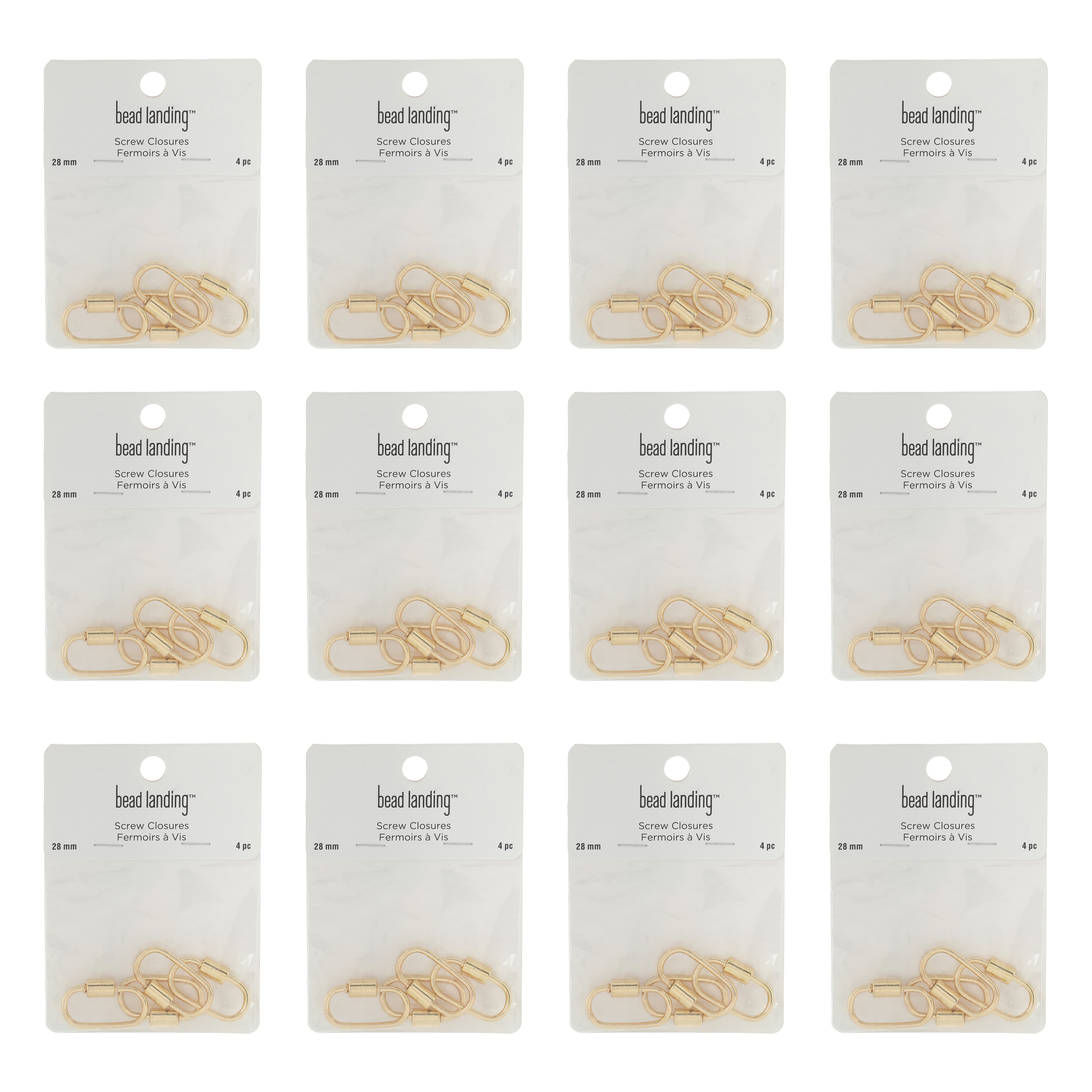 12 Packs: 4 ct. (48 total) 28mm Carabiner Screw Closures by Bead Landing™