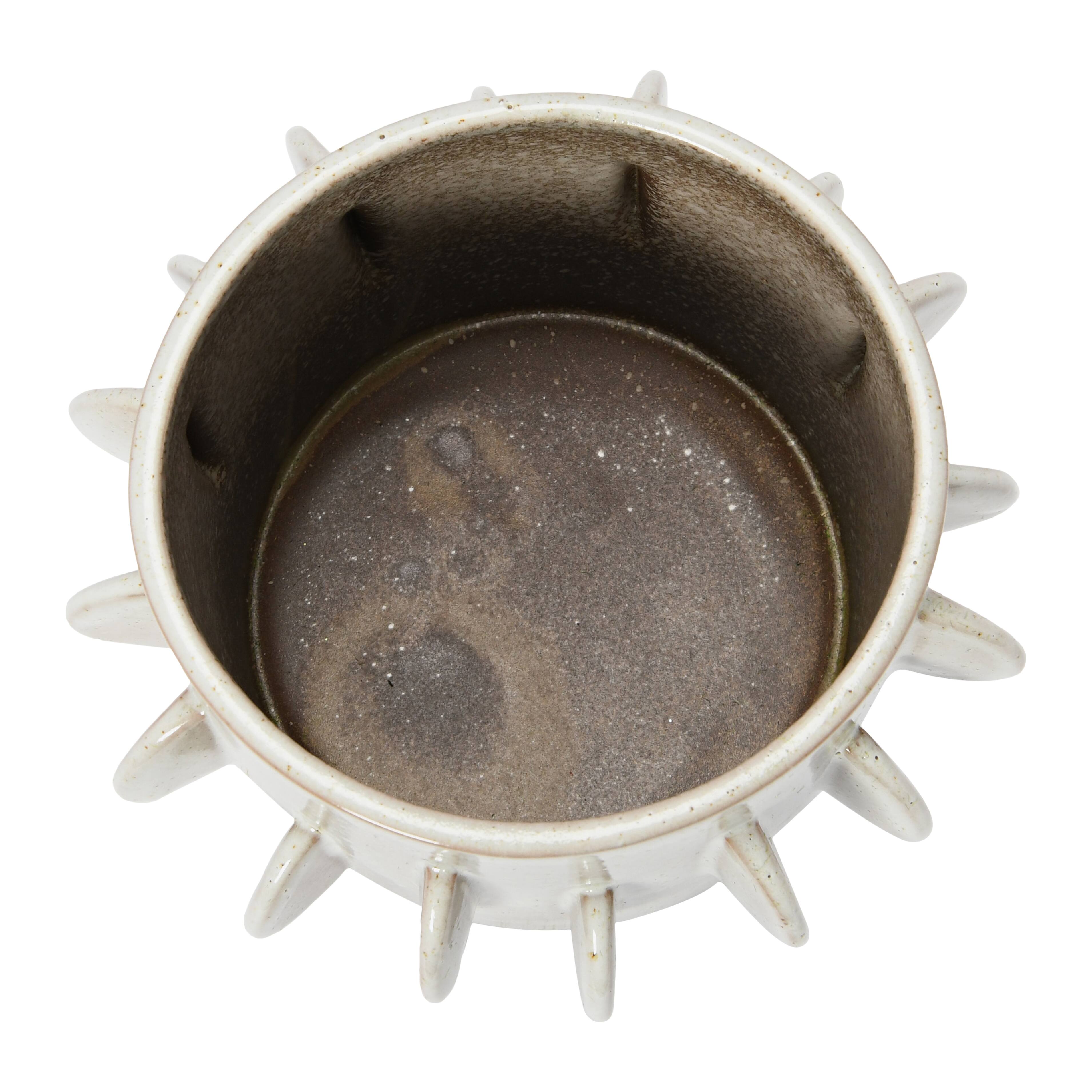 Hello Honey® 5.5" Antique White Reactive Glaze Handmade Stoneware Planter