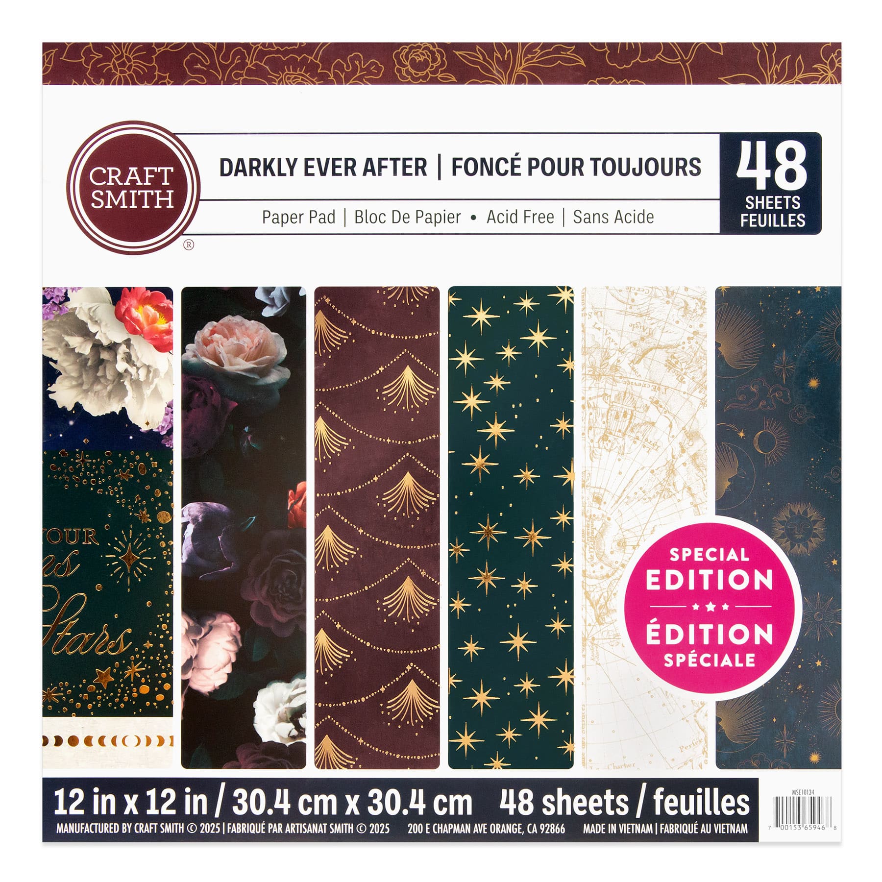 Craft Smith 12" x 12" Darkly Ever After Paper Pad, 48 Sheets