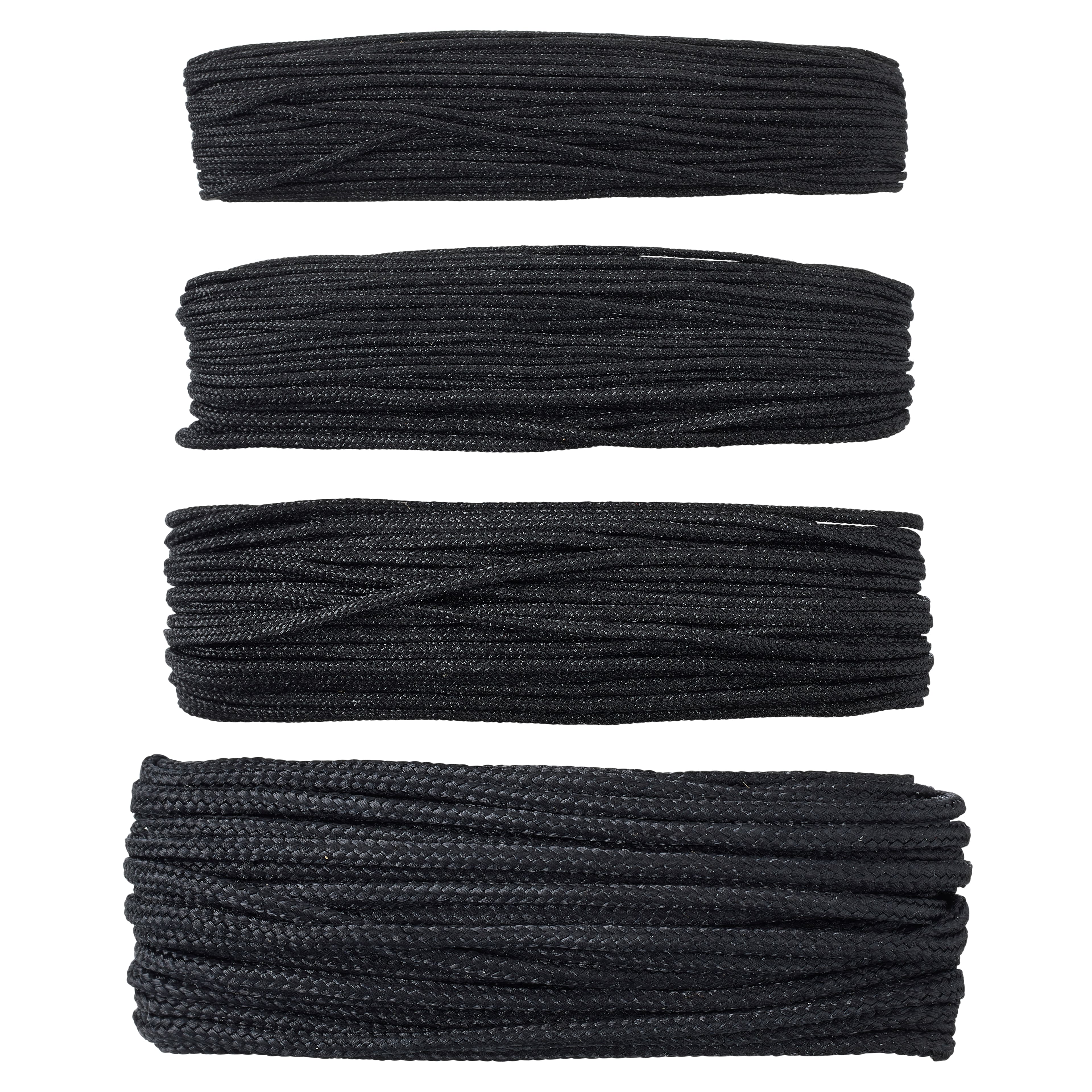 1.5MM THIN POLYPROPYLENE ROPE BRAIDED POLY CORD STRONG STRING IN BLACK &  WHITE
