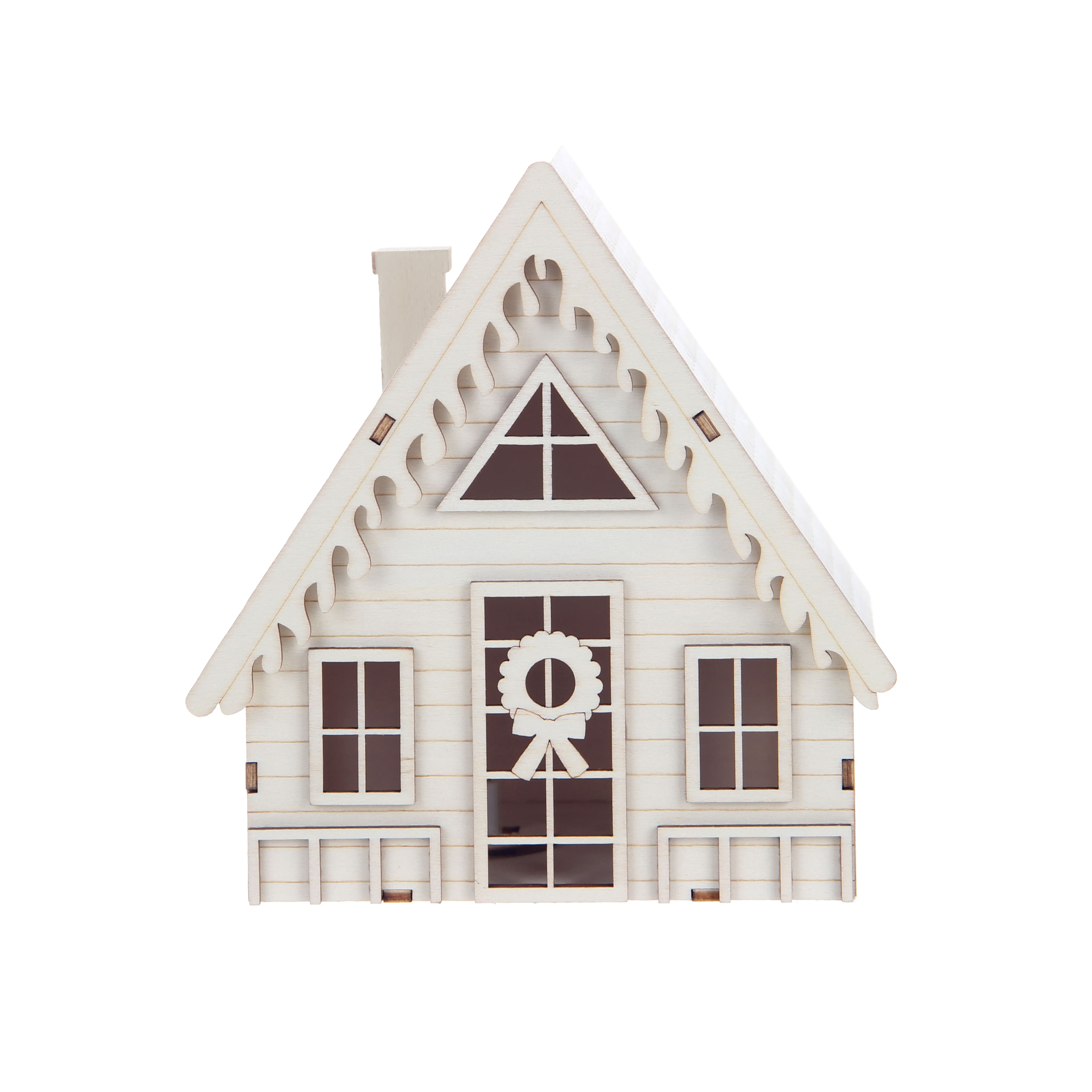 6&#x22; DIY LED Wood Village A-Frame House by Make Market&#xAE;