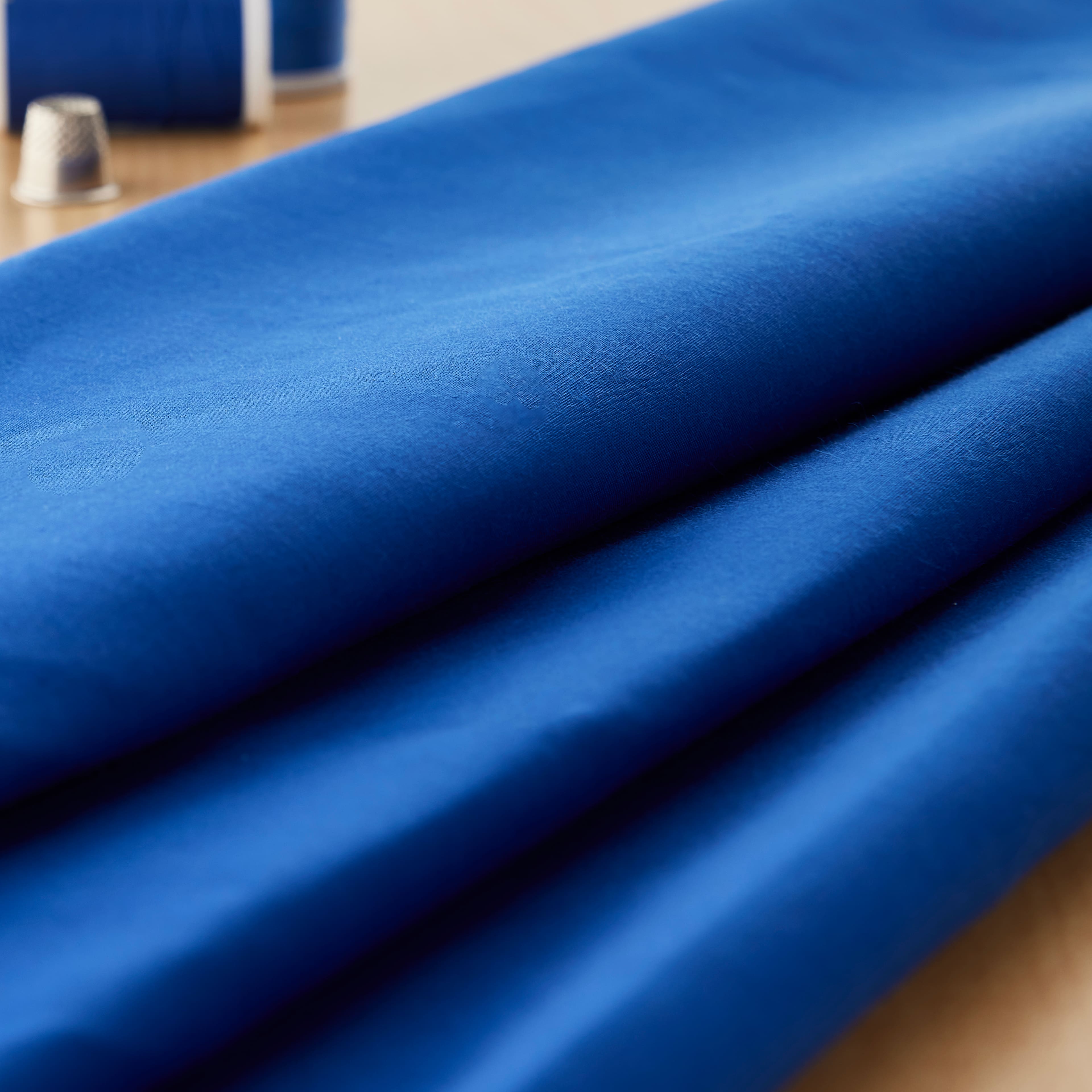 Royal Blue Poly Cotton Broadcloth Fabric - Polyester Blend Cotton