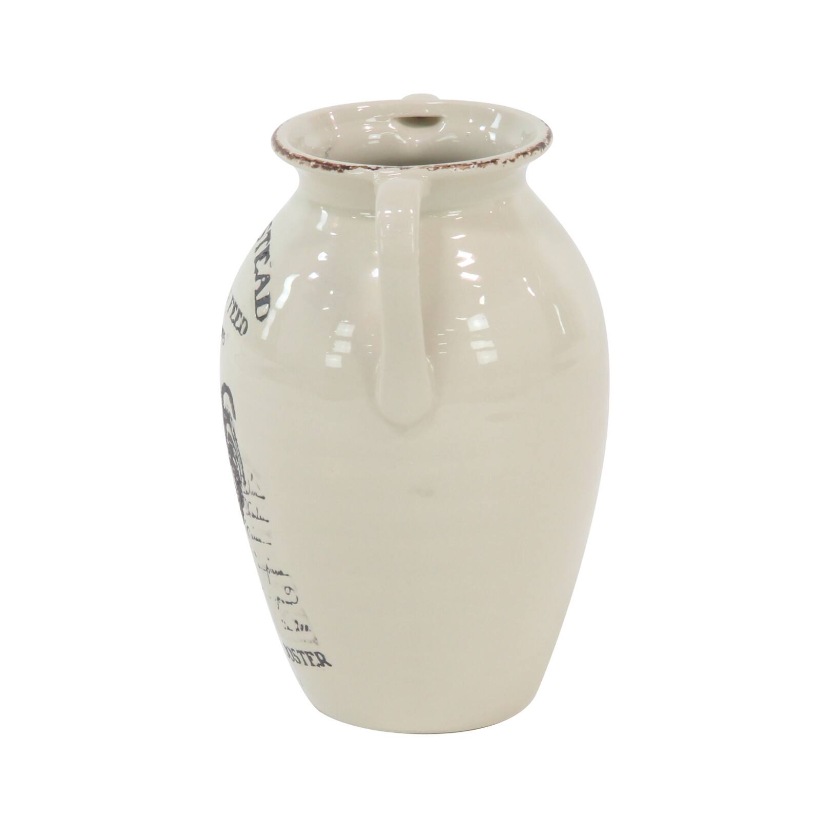 Set of 3 White Porcelain Farmhouse Vase, 8" x 10"