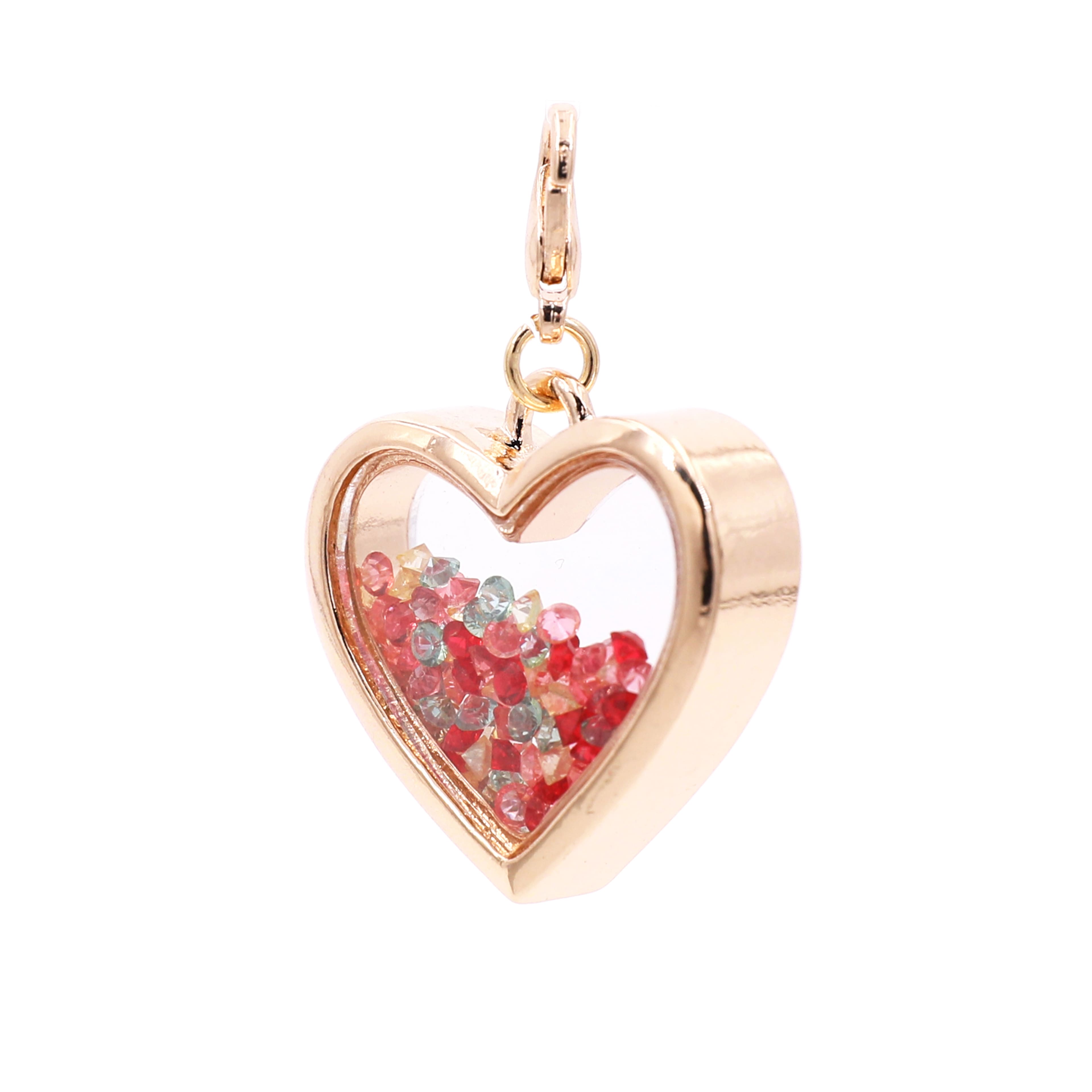 12 Pack: Gold Heart Shaker Charm by Bead Landing™