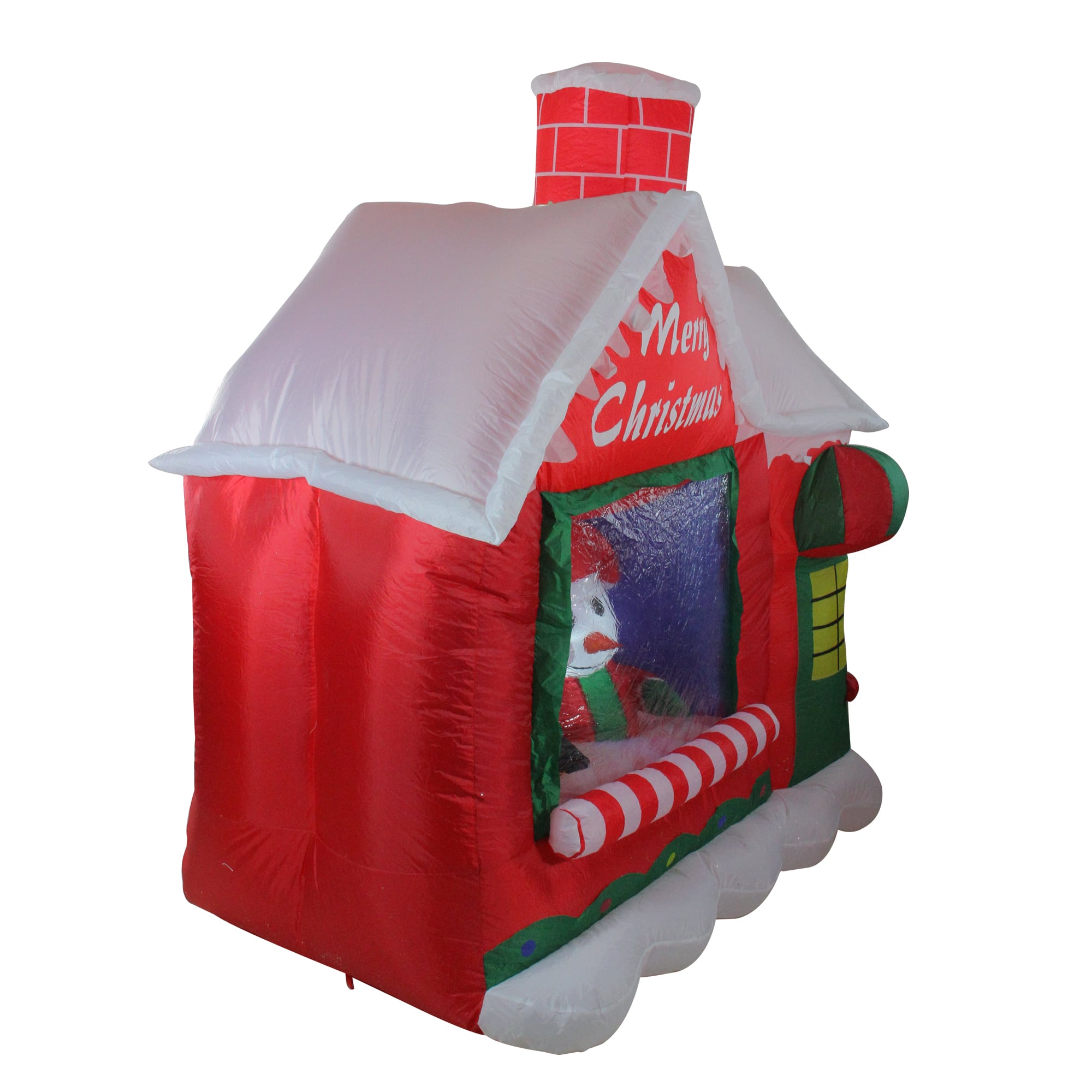 5.5ft. Pre-Lit Red &#x26; White Inflatable Santa&#x27;s Workshop Outdoor Christmas Yard D&#xE9;cor