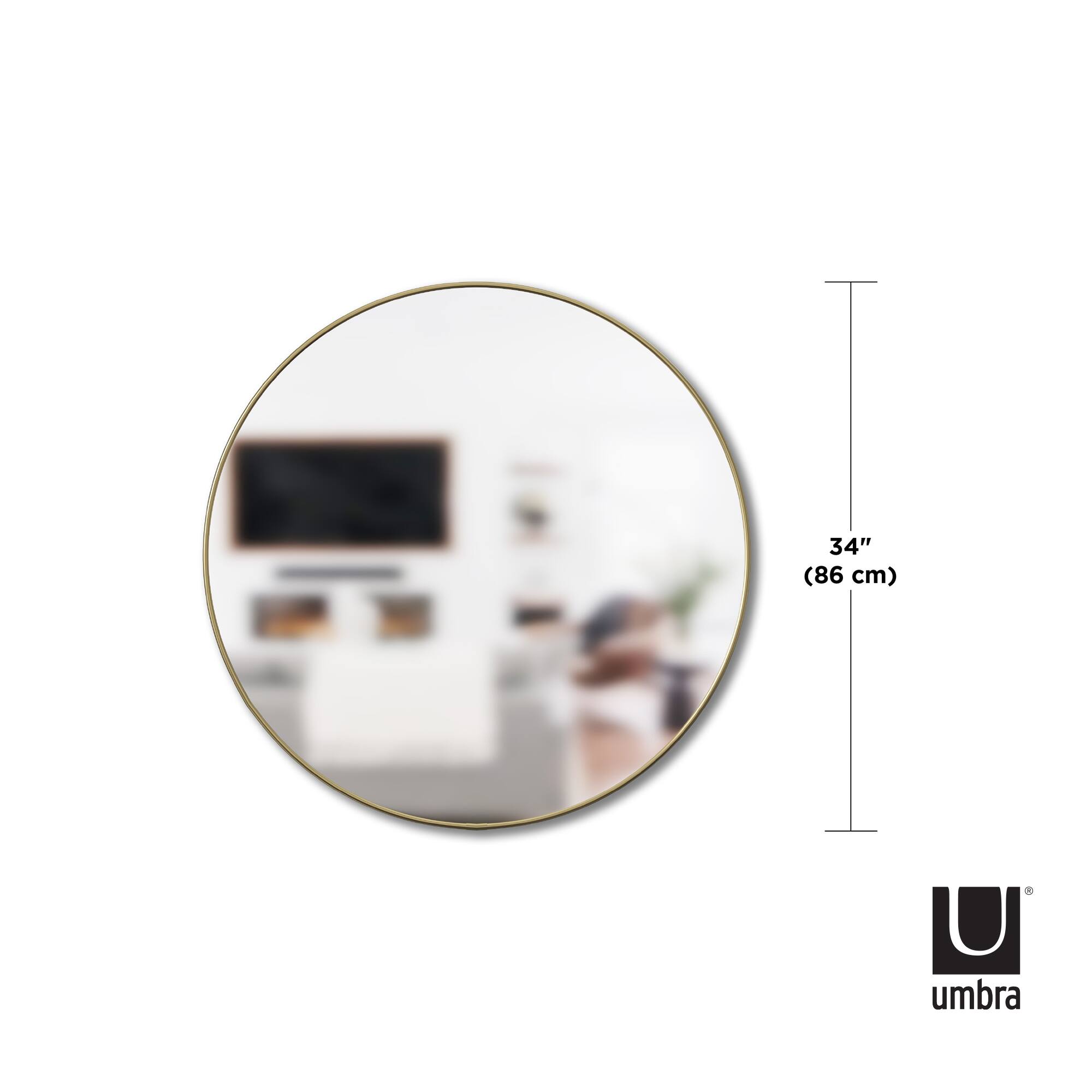Umbra 34" Brass Hubba Round Wall Mirror
