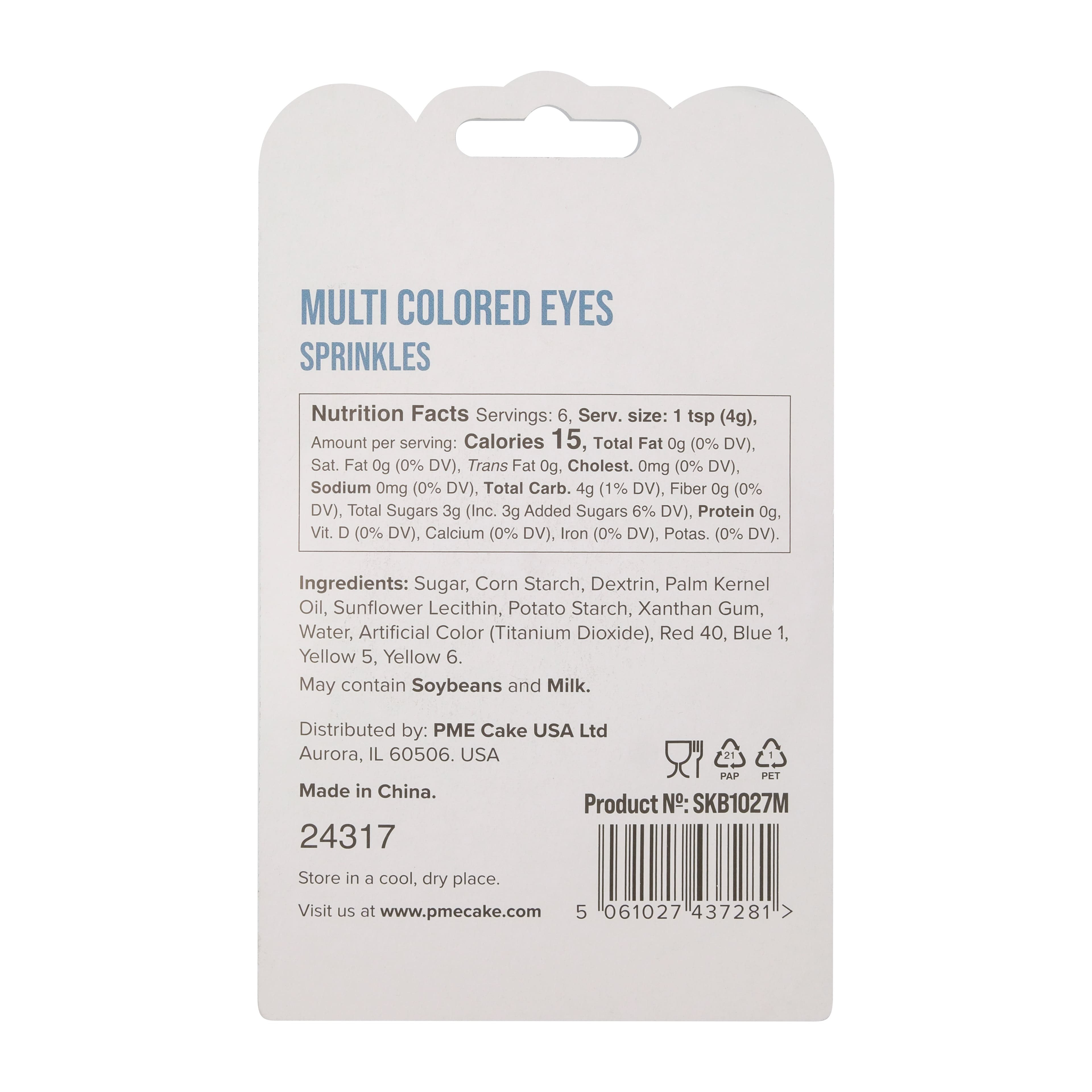 PME Cake Sweet Street&#xAE; Multicolor Eyes Fondant Sprinkles