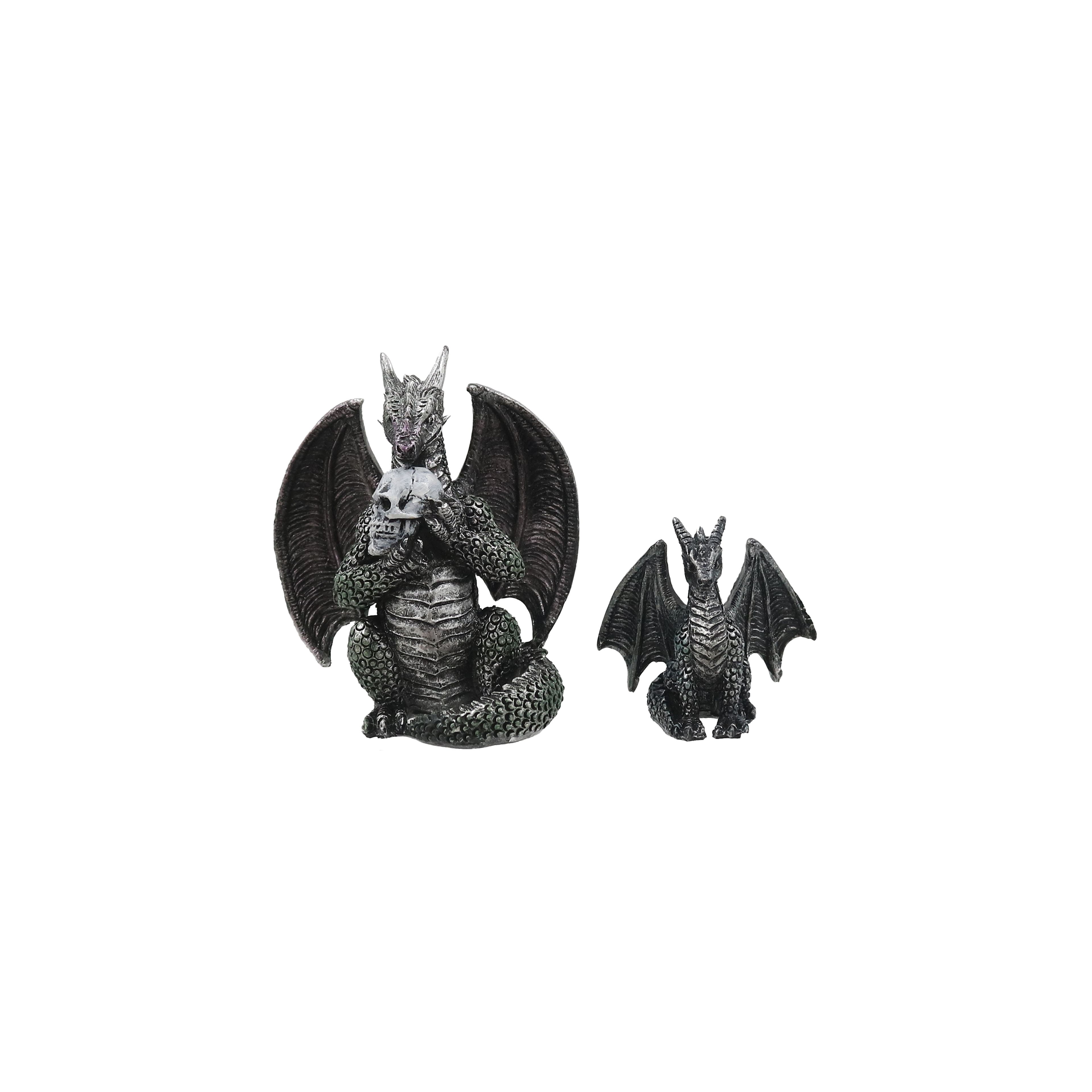 Mini Black & Silver Dragon Decoration Set by Ashland®