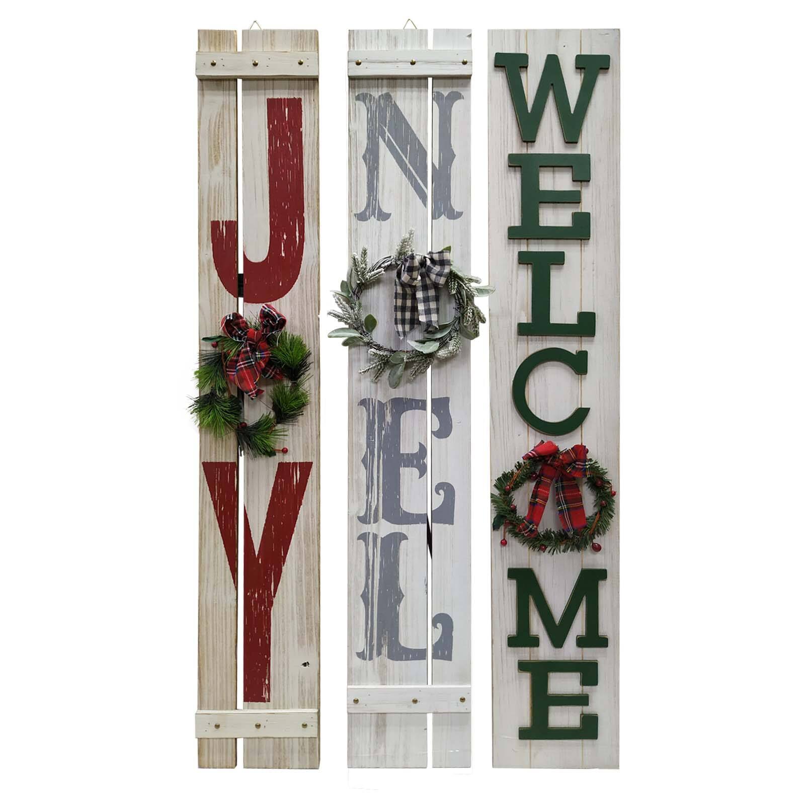 Assorted 48 Weathered Christmas Door Greeter With Wreath By Ashland Michaels