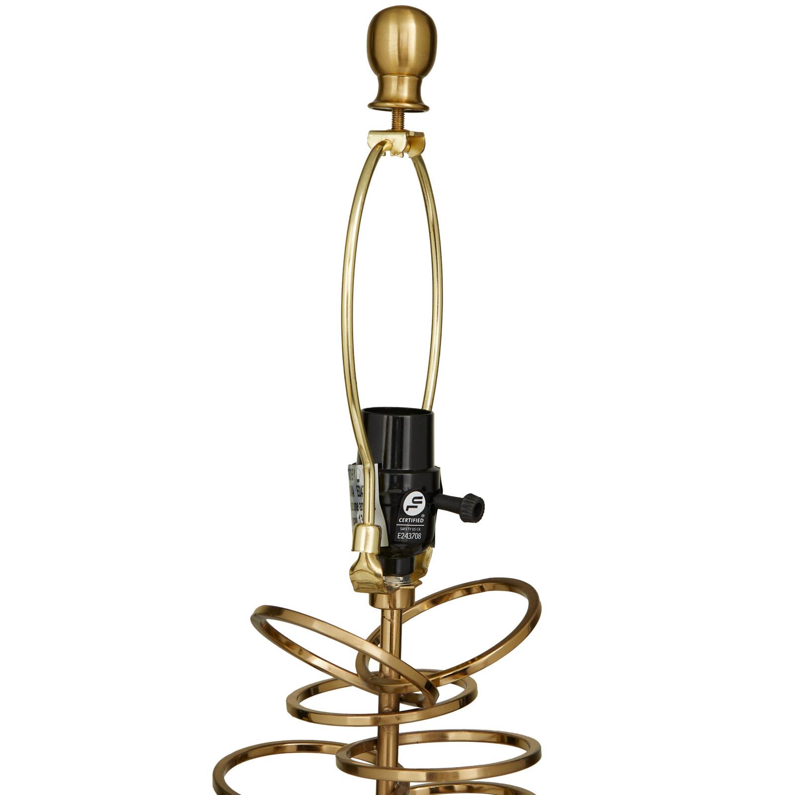 Gold Metal Gold Stacked Ring Table Lamp with Drum Shade 15" x 15" x 30"