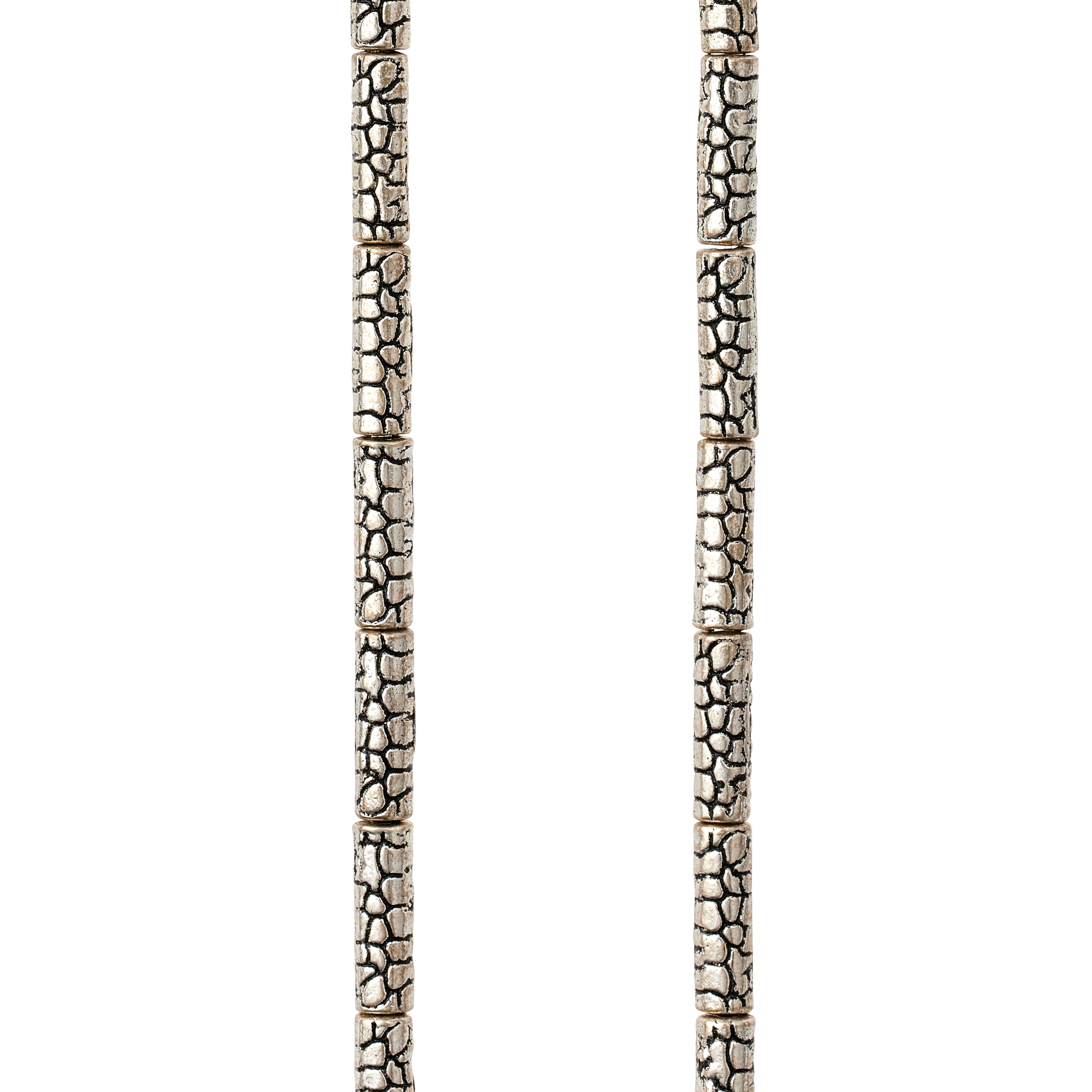 Silver Metal Bump Tube Beads, 10mm by Bead Landing™