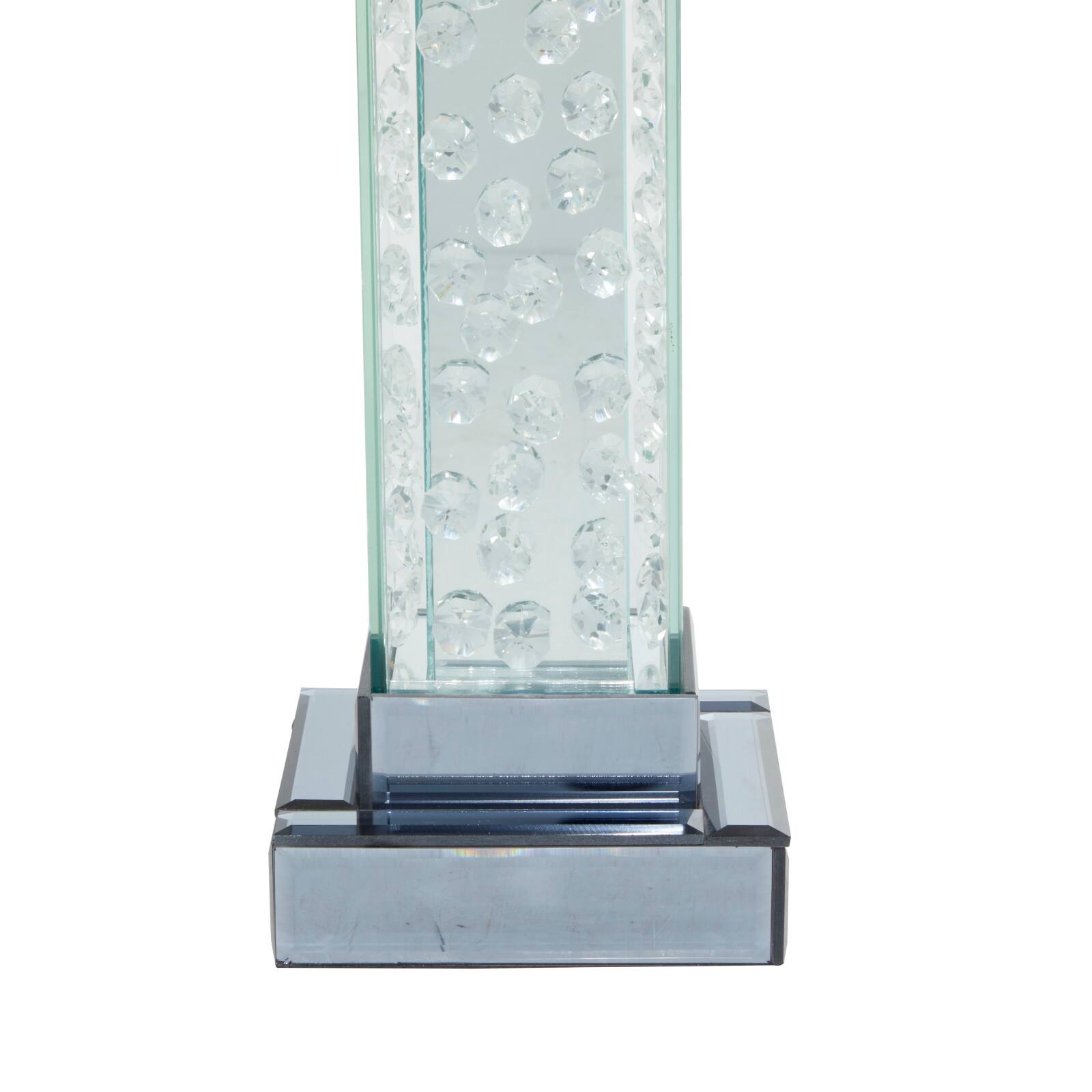 15&#x27;&#x27; Gray Glass Glam Candlestick Holder