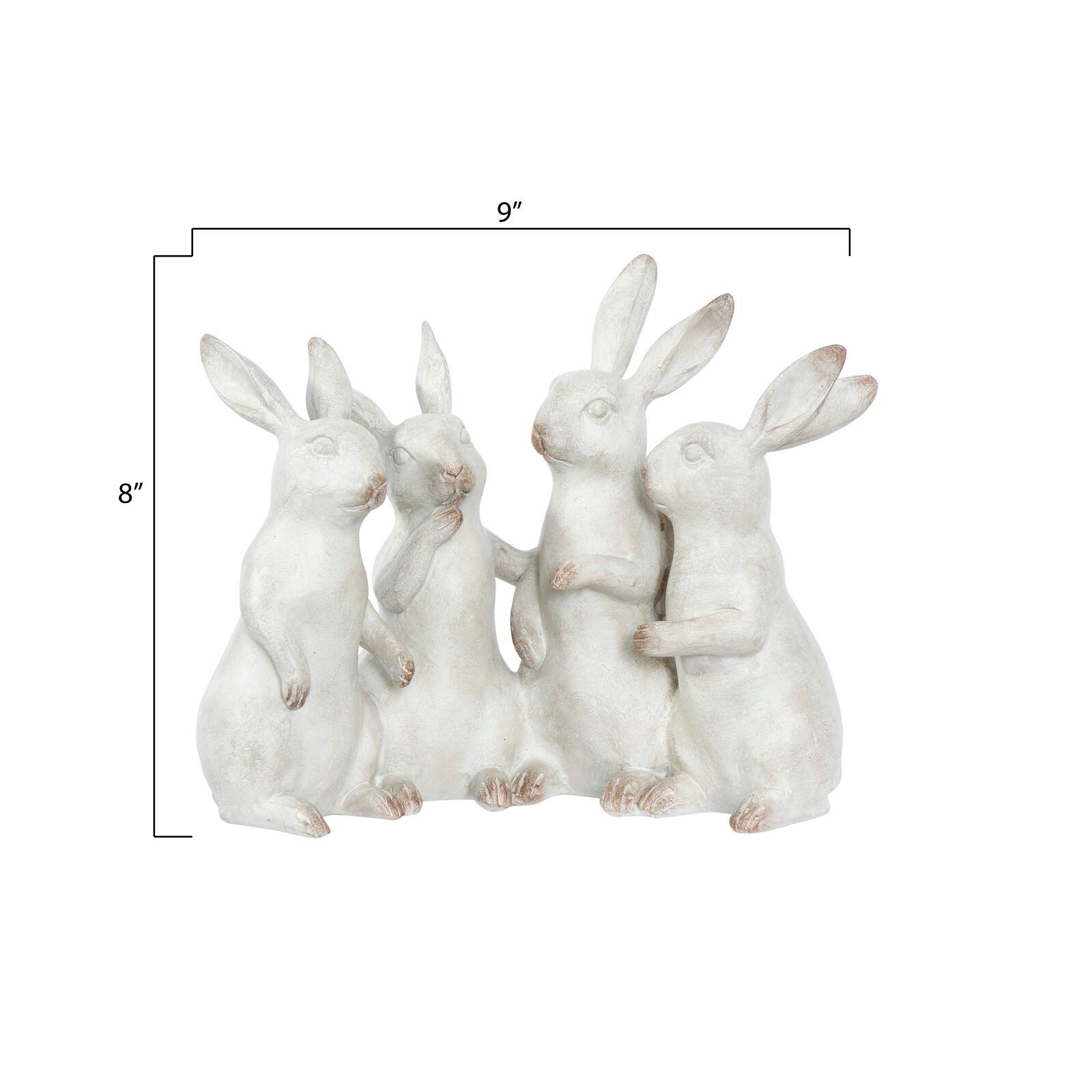 Hello Honey® 9" Whitewashed Bunny Rabbit Quartet