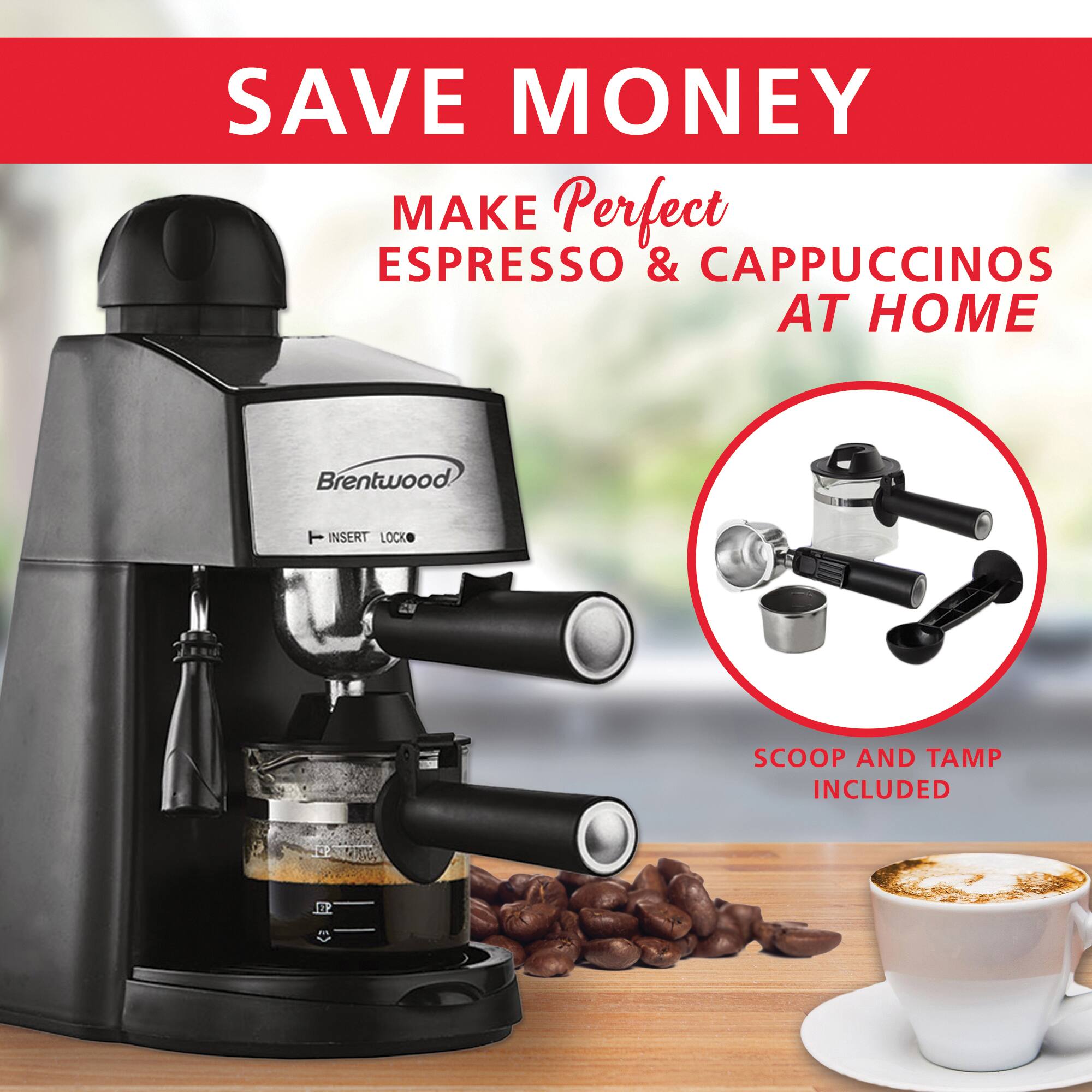 Brentwood 20oz. Espresso &#x26; Cappuccino Maker