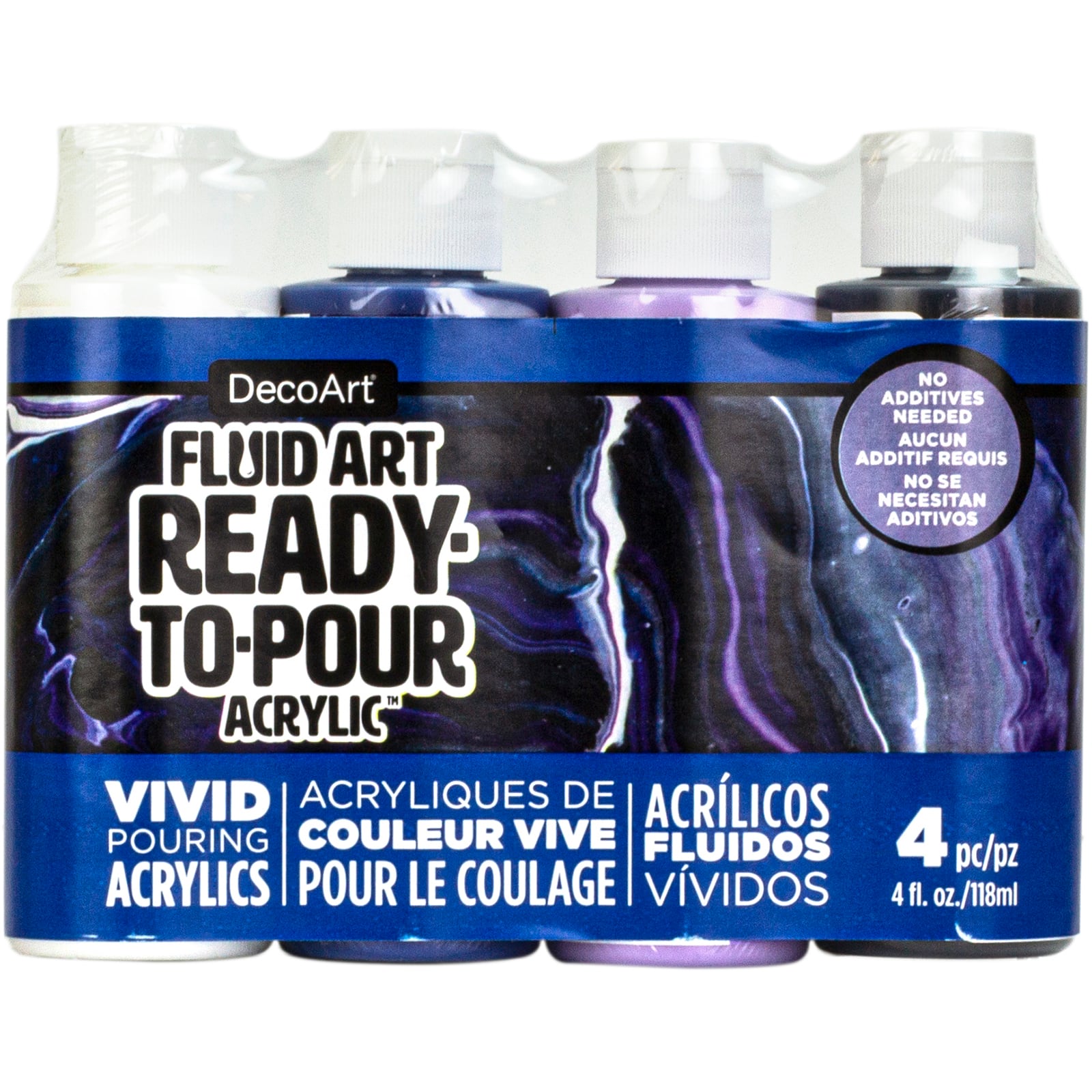 6 Packs: 4 ct. (24 total) DecoArt&#xAE; Fluid Art Ready-to-Pour Acrylic&#x2122; Galactic