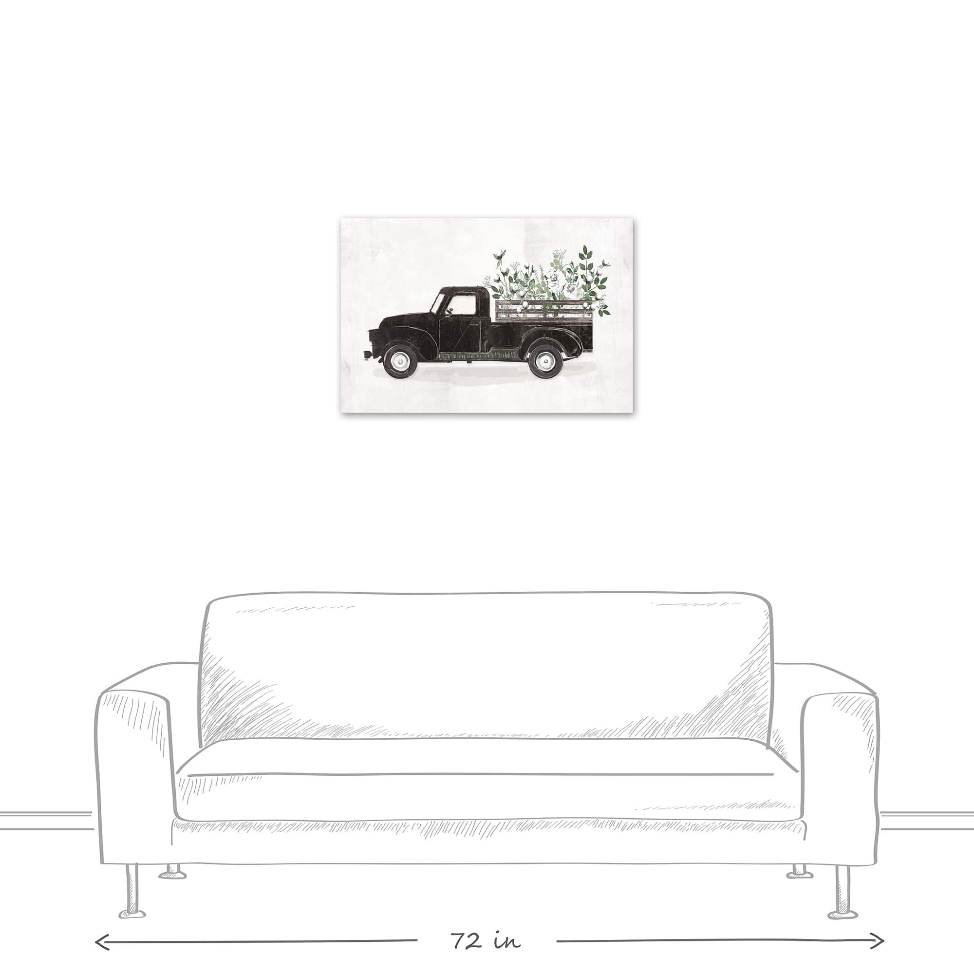 Flower Truck 30" x 20" Canvas Wall Art