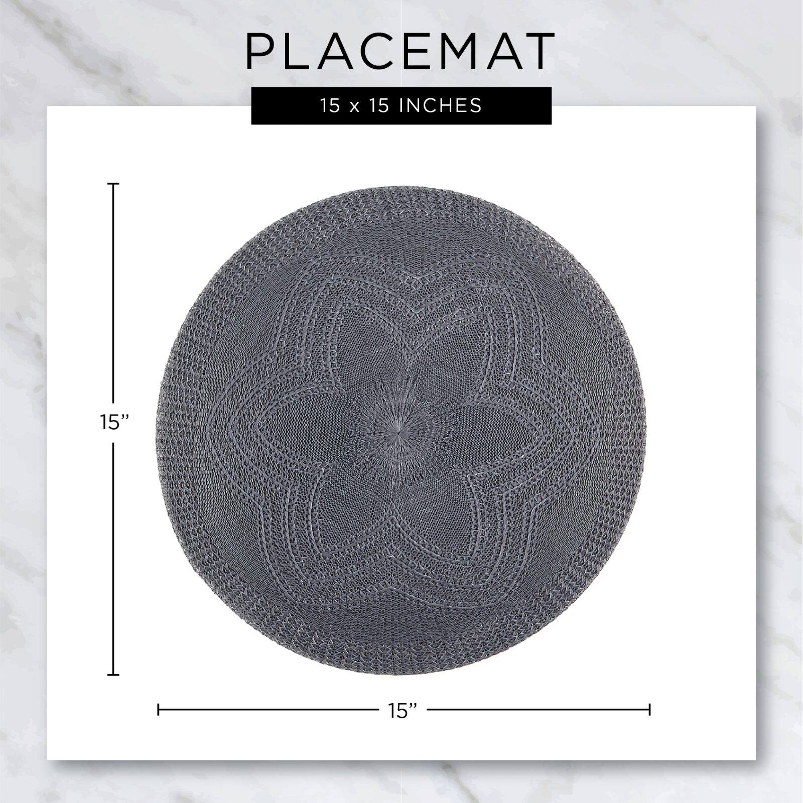 DII® 15" Round Natural Fringe Woven Placemat Set, 6ct.