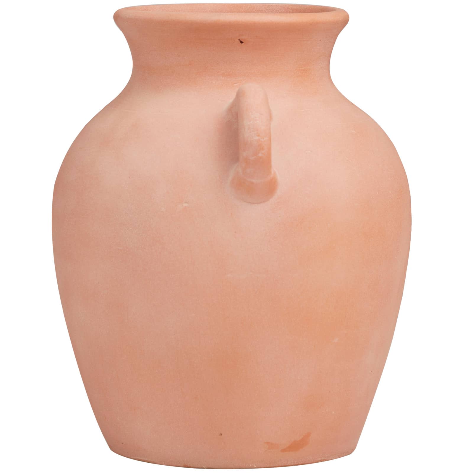 11" Orange Ceramic Terra Cotta Jug Vase with Handles